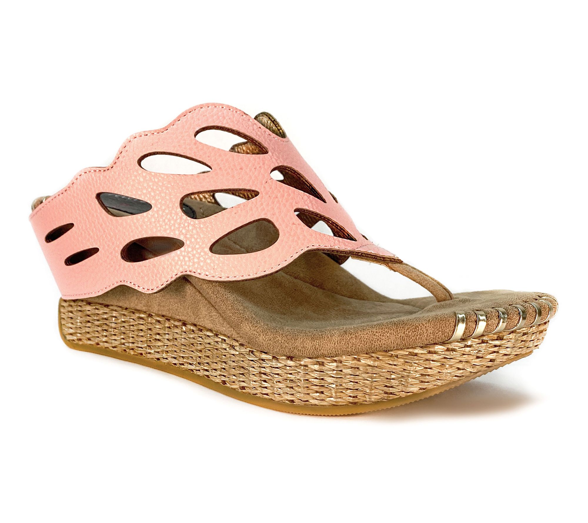 Modzori Troya Reversible Wedge Sandal - Blush flips to Tan