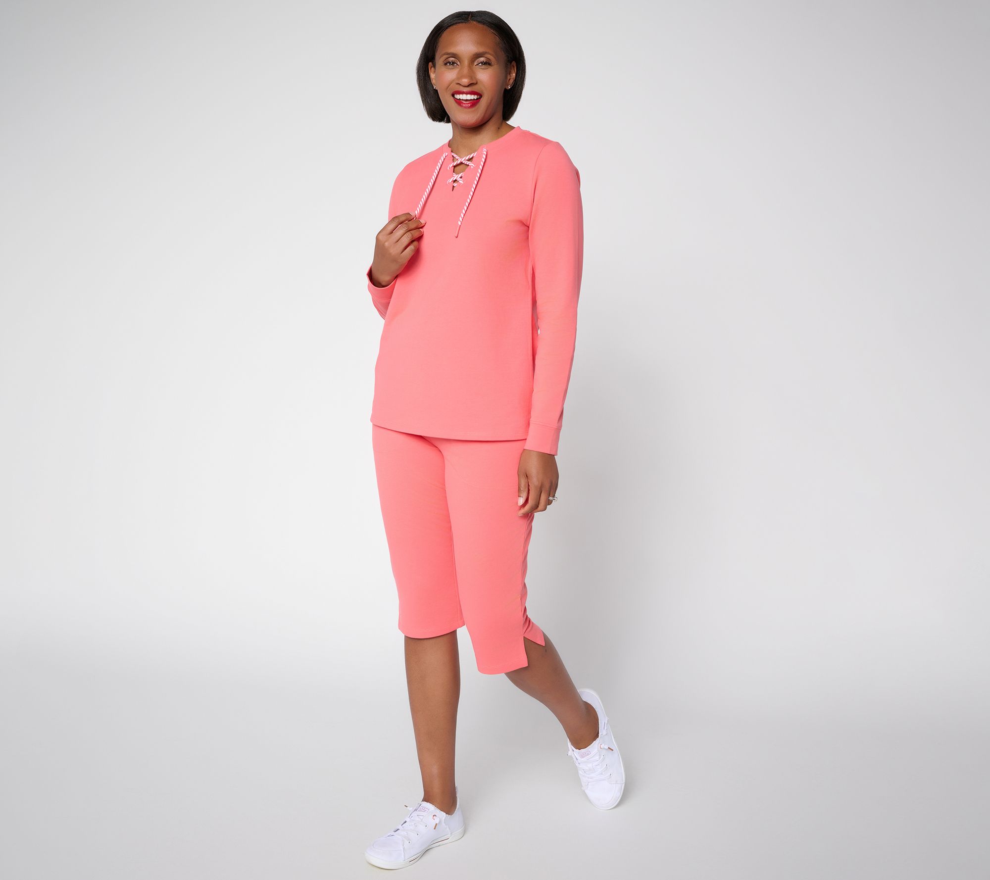 "As Is" Denim & Co. Active Regular EasyWear French Terry Set