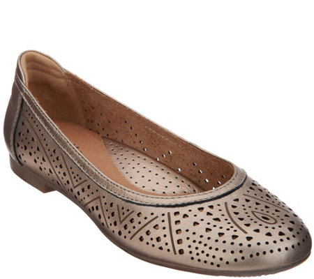 Earth Perforated Leather Slip-on Flats - Royale - Page 1 — QVC.com