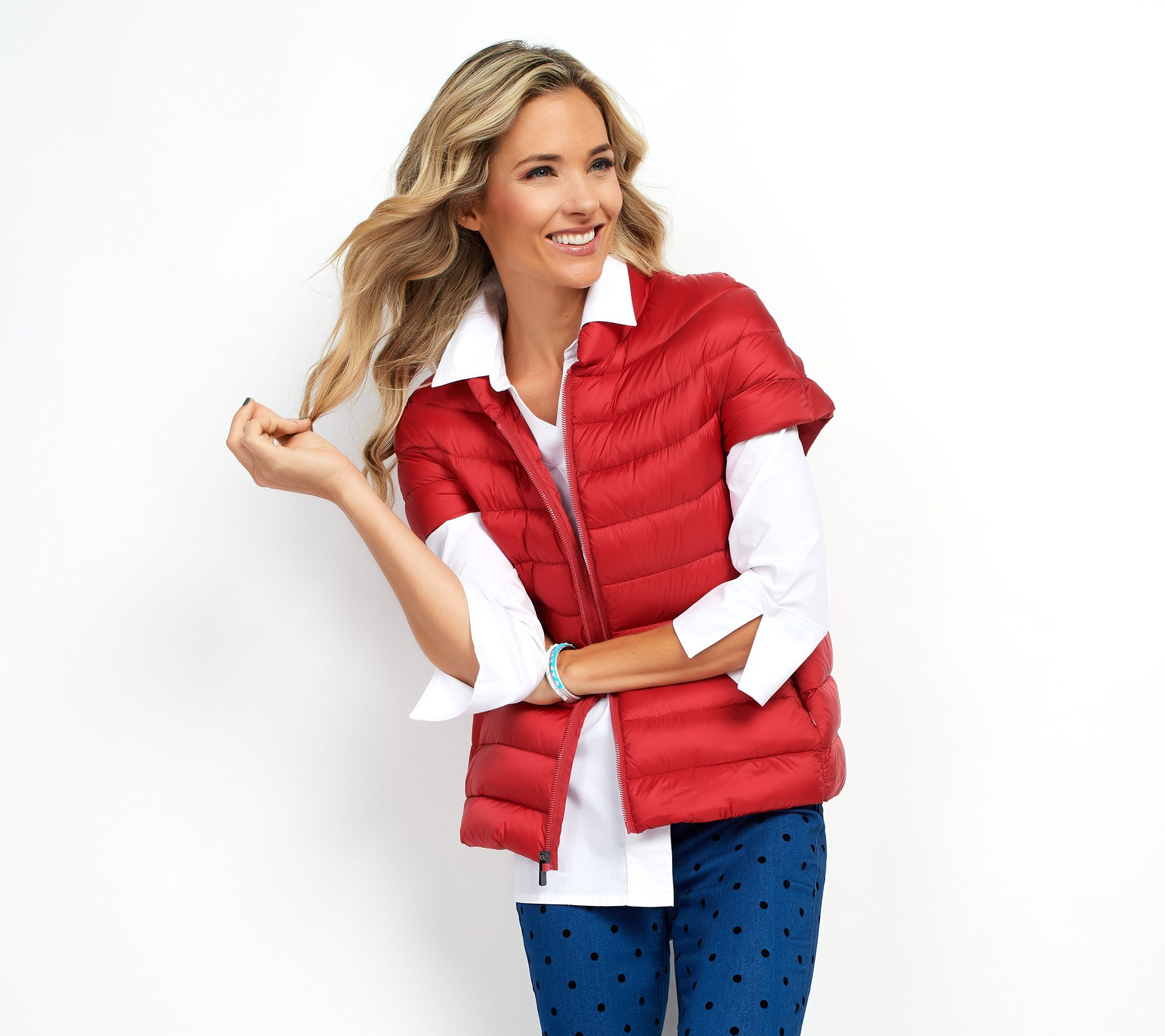 martha stewart short sleeve puffer jacket