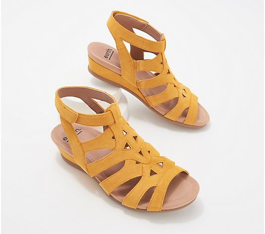 Earth Leather Wedge Sandals - Pisa Chatham