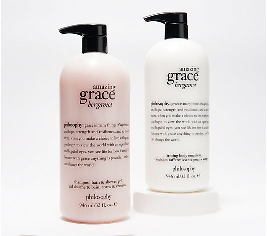 philosophy amazing grace twist supersize shower gel & emulsion duo