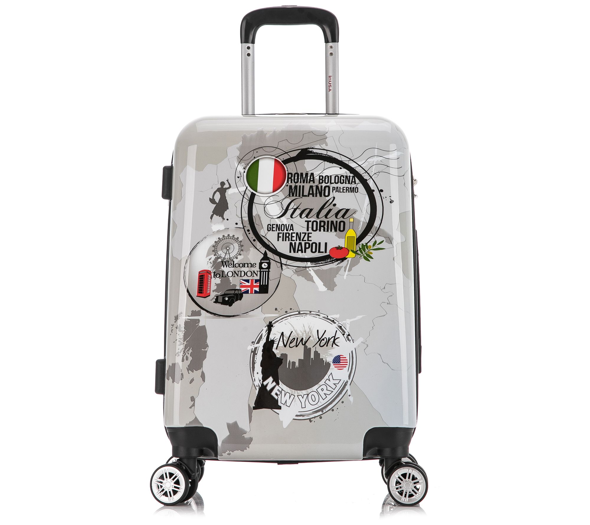 InUSA PRINTS Lightweight Hardside Spinner 20" Carry-On-World