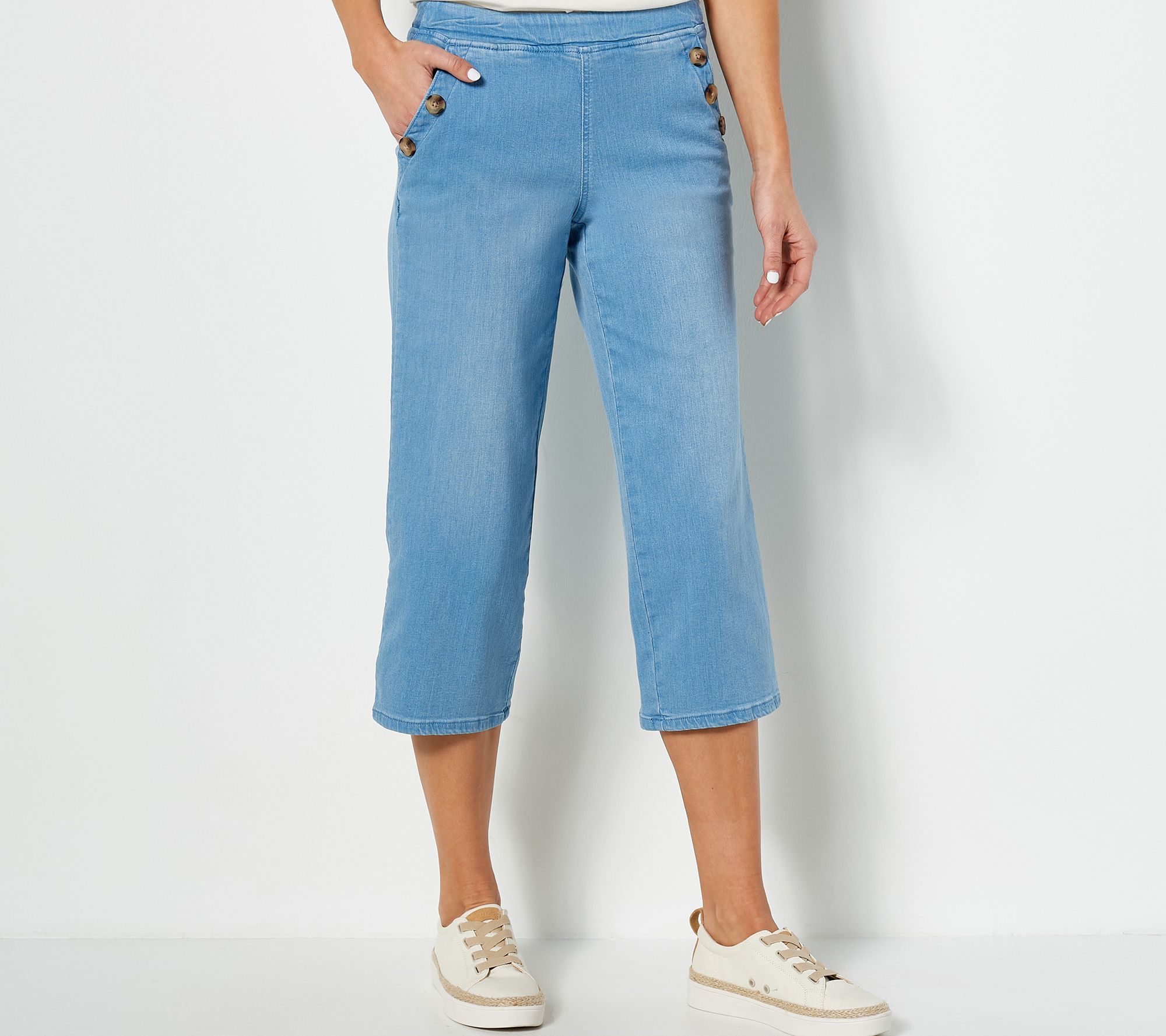 "As Is" Belle by Kim Gravel Reg TripleLuxe Denim Wide Leg Pant