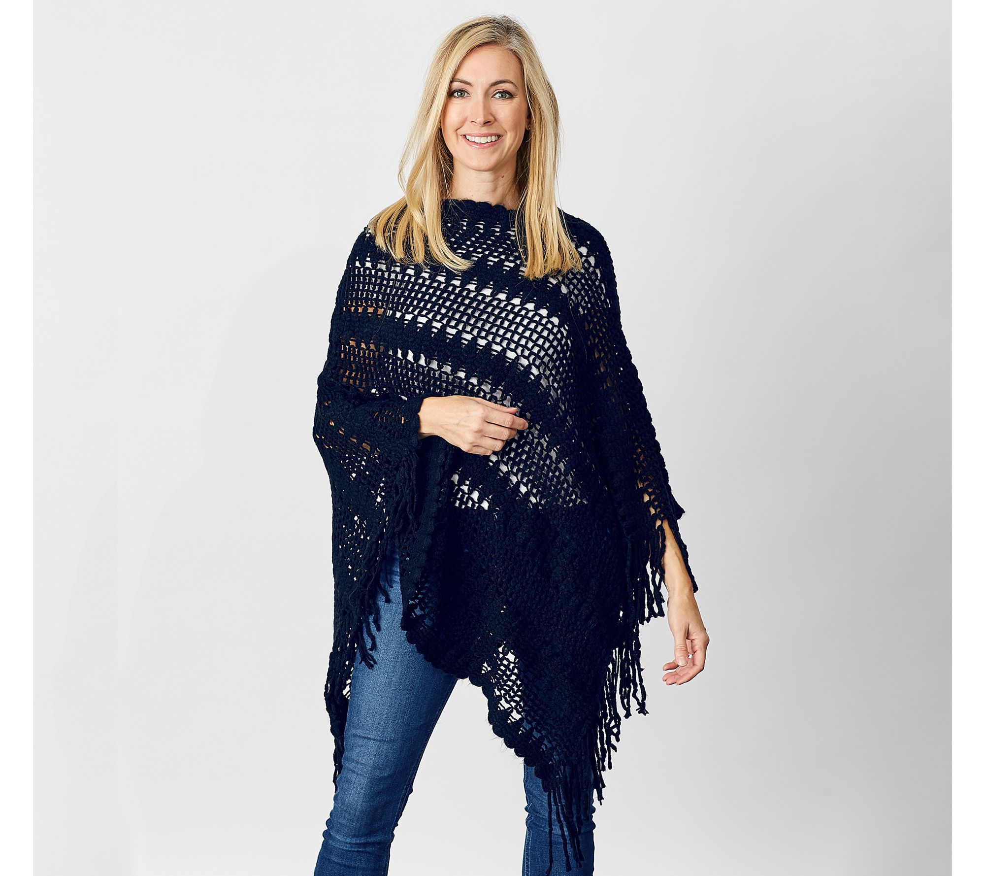 Tickled Pink Elegant Crocheted Poncho