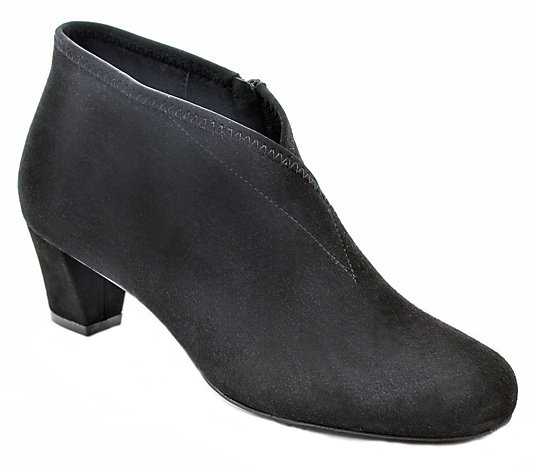 David Tate Leather V-Throat Booties - Anna