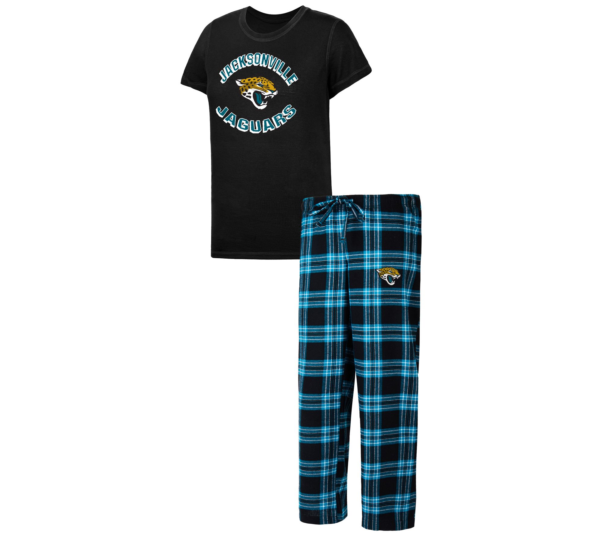 NFL Women's Short Sleeve Tee and Flannel Pajama Set - QVC.com