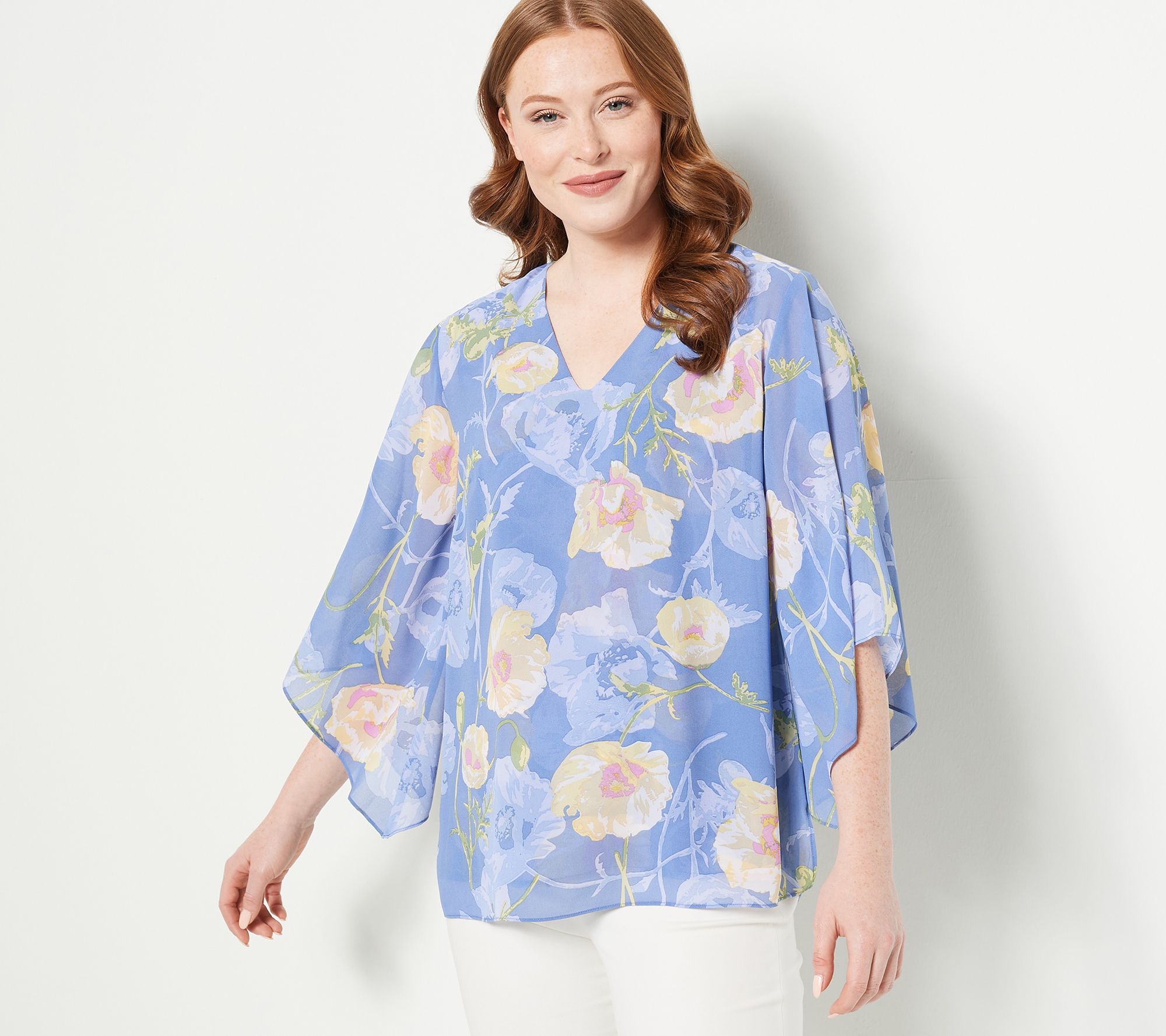 "As Is" Belle by Kim Gravel Poppy Printed Blouse