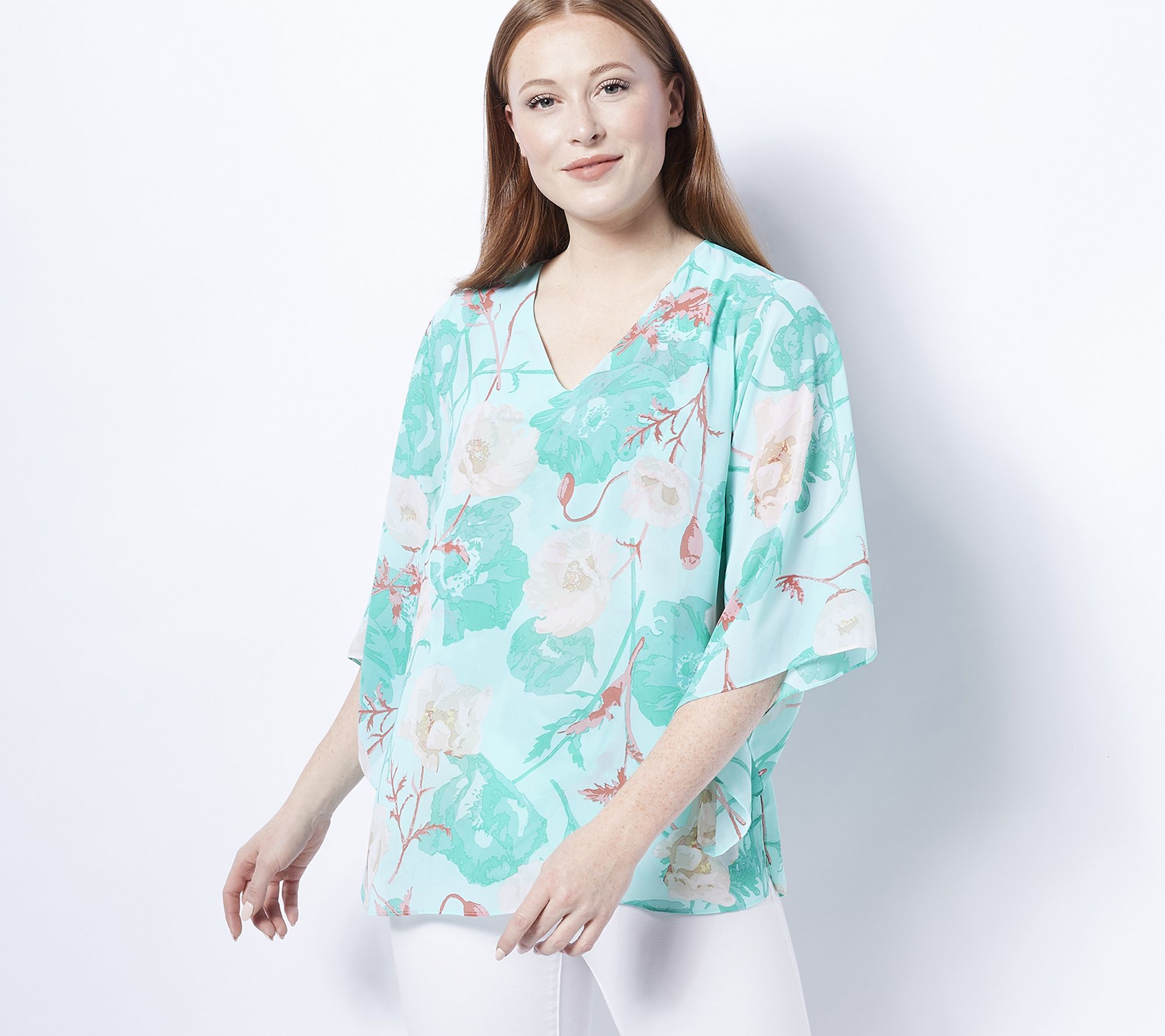 "As Is" Belle by Kim Gravel Poppy Printed Blouse