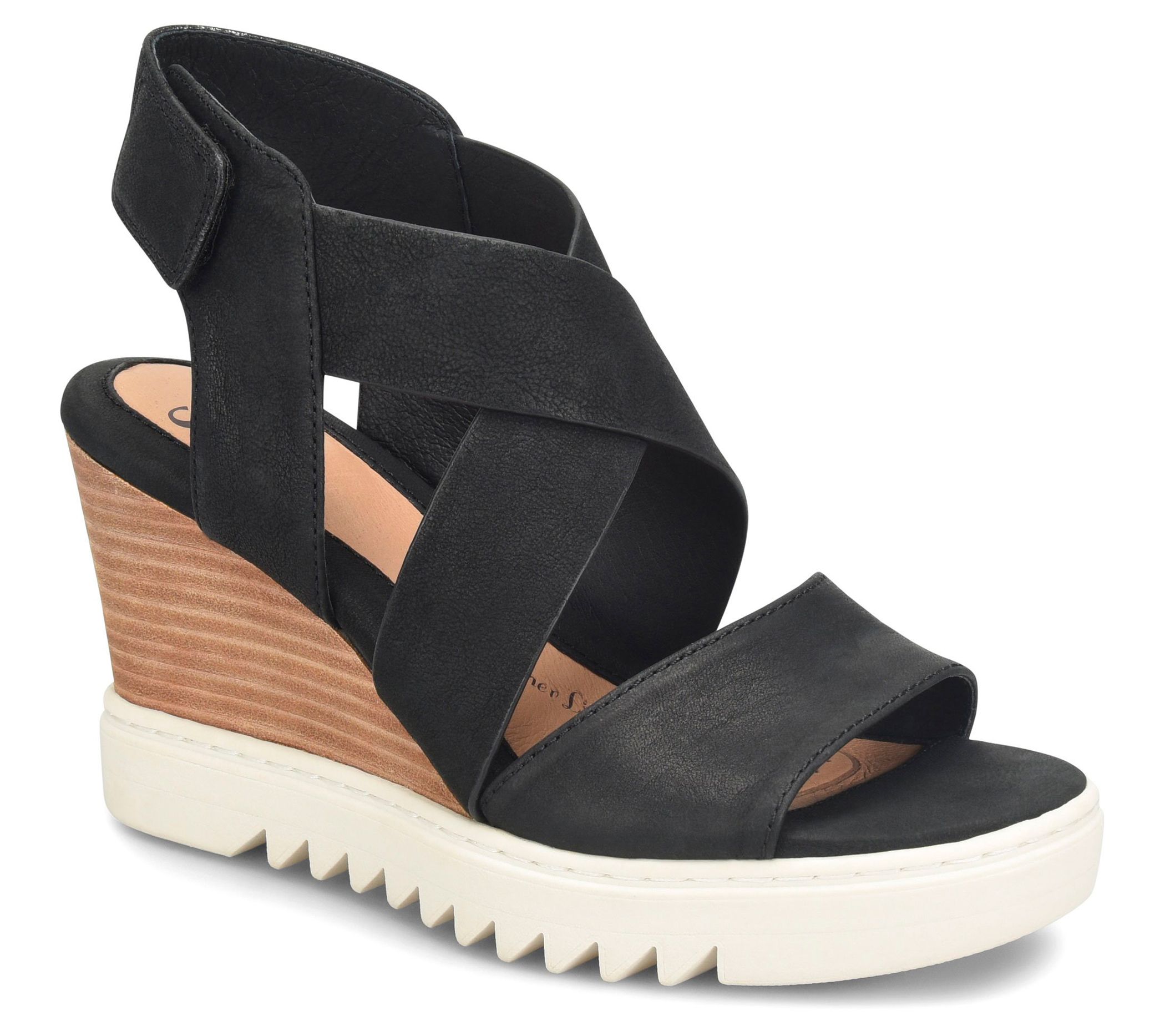 Sofft Leather Sneaker Wedge Sandal - Uxley - QVC.com