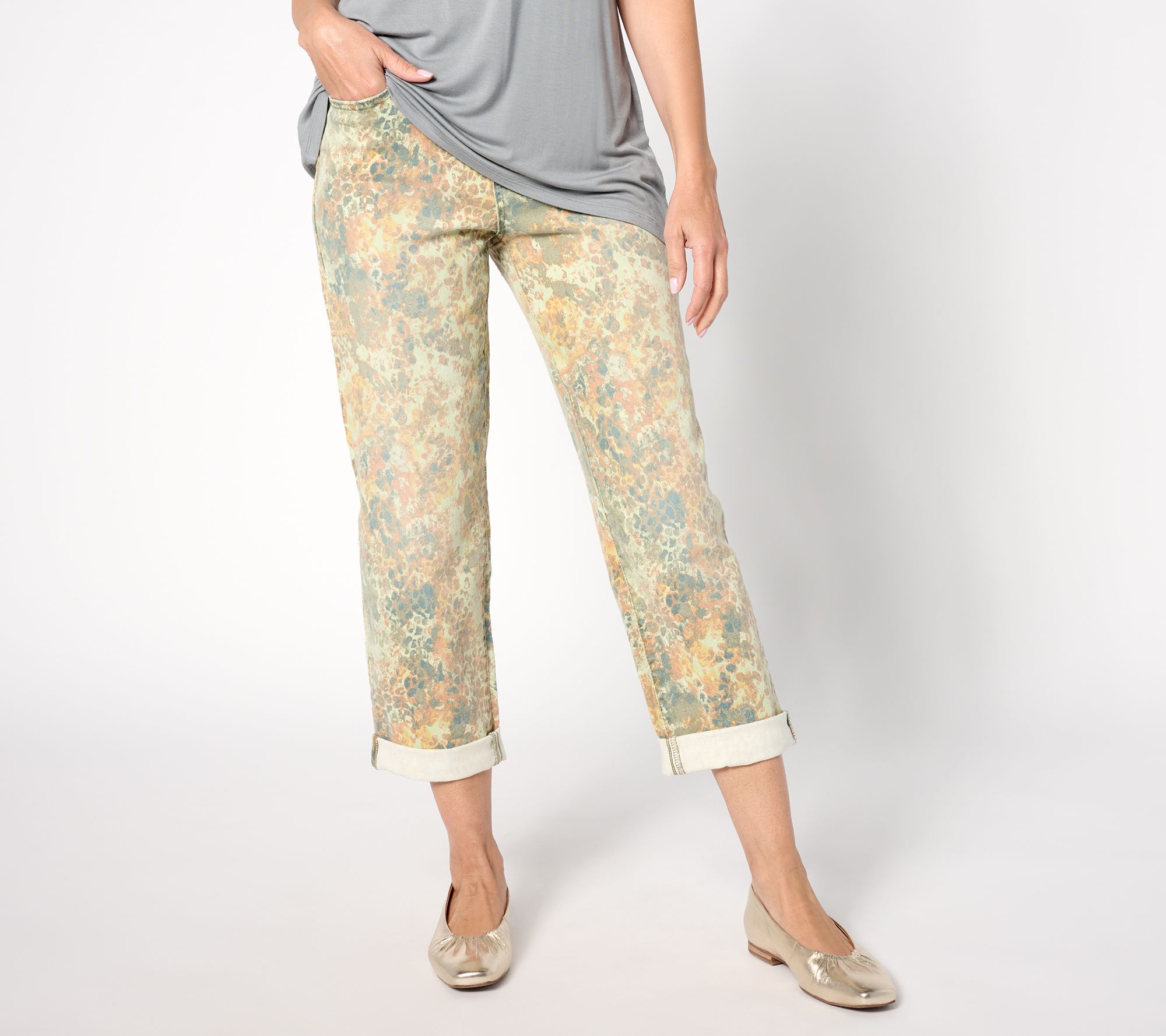 LOGO by Lori Goldstein Tall Printed Boyfriend Jeans