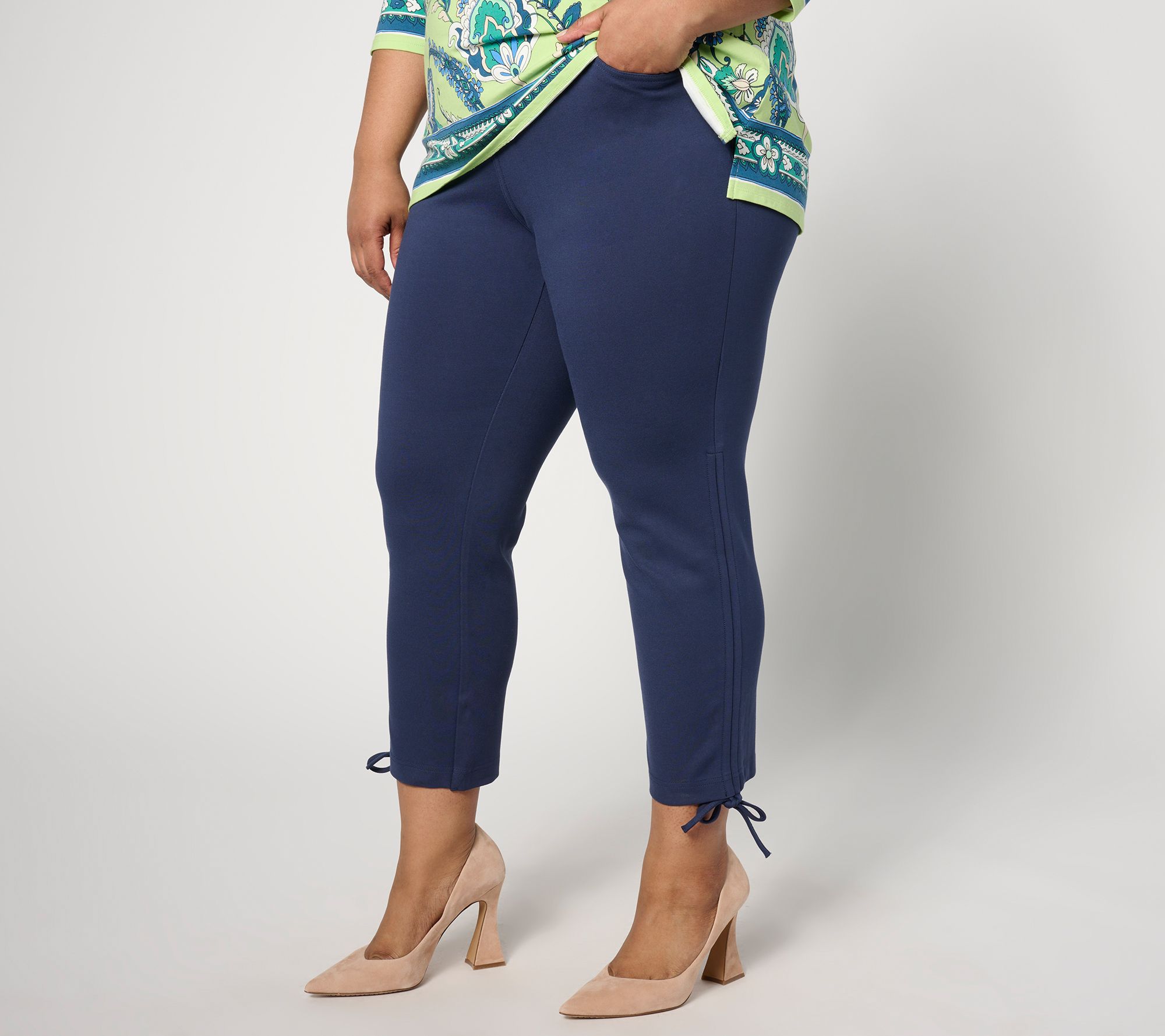 Belle by Kim Gravel Petite Ponte Convertibelle Crop Pant