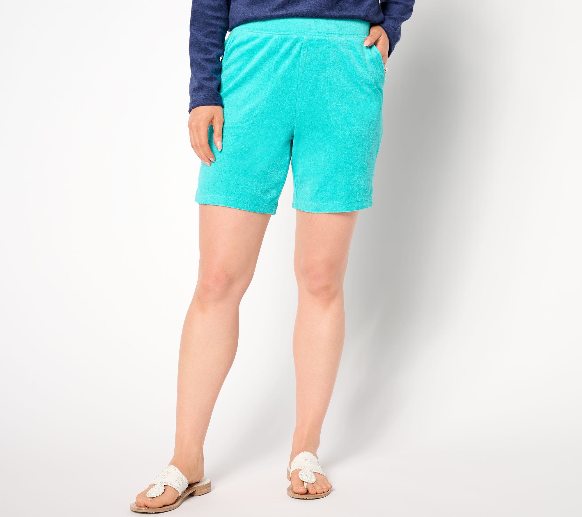 Denim & Co. Beach Petite Knit Terry Short