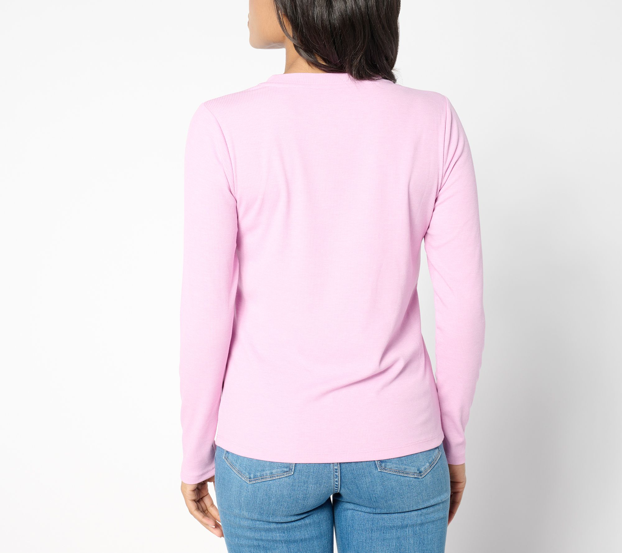 AnyBody Set of 2 Ribbed Knit Layering Tops - QVC.com