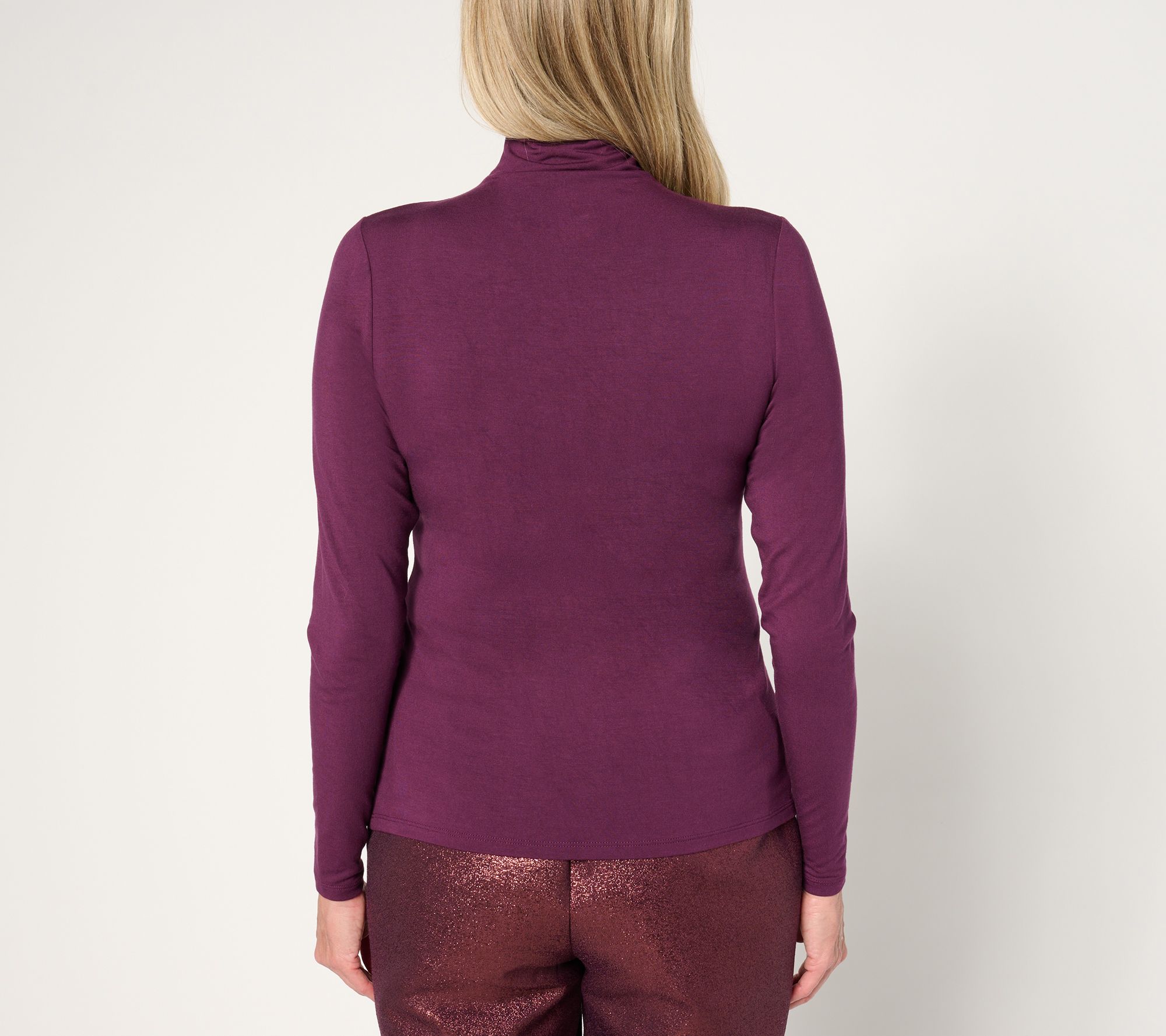 トップス enjoy Joan Rivers Wardrobe Builders ButterSoft Funnel Neck Top