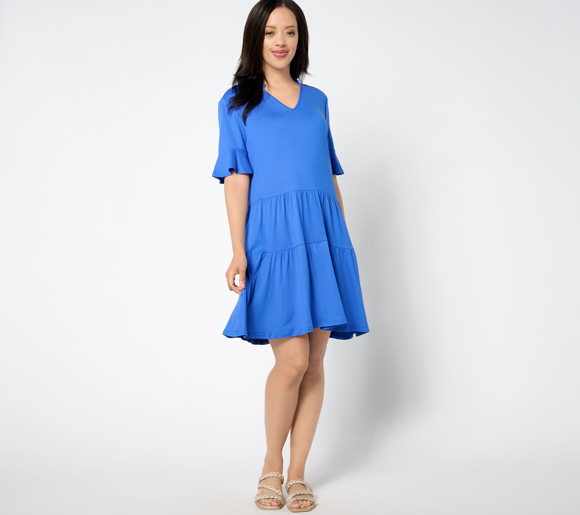 "As Is" MUK LUKS Cloud Knit Tiered Lounge Dress