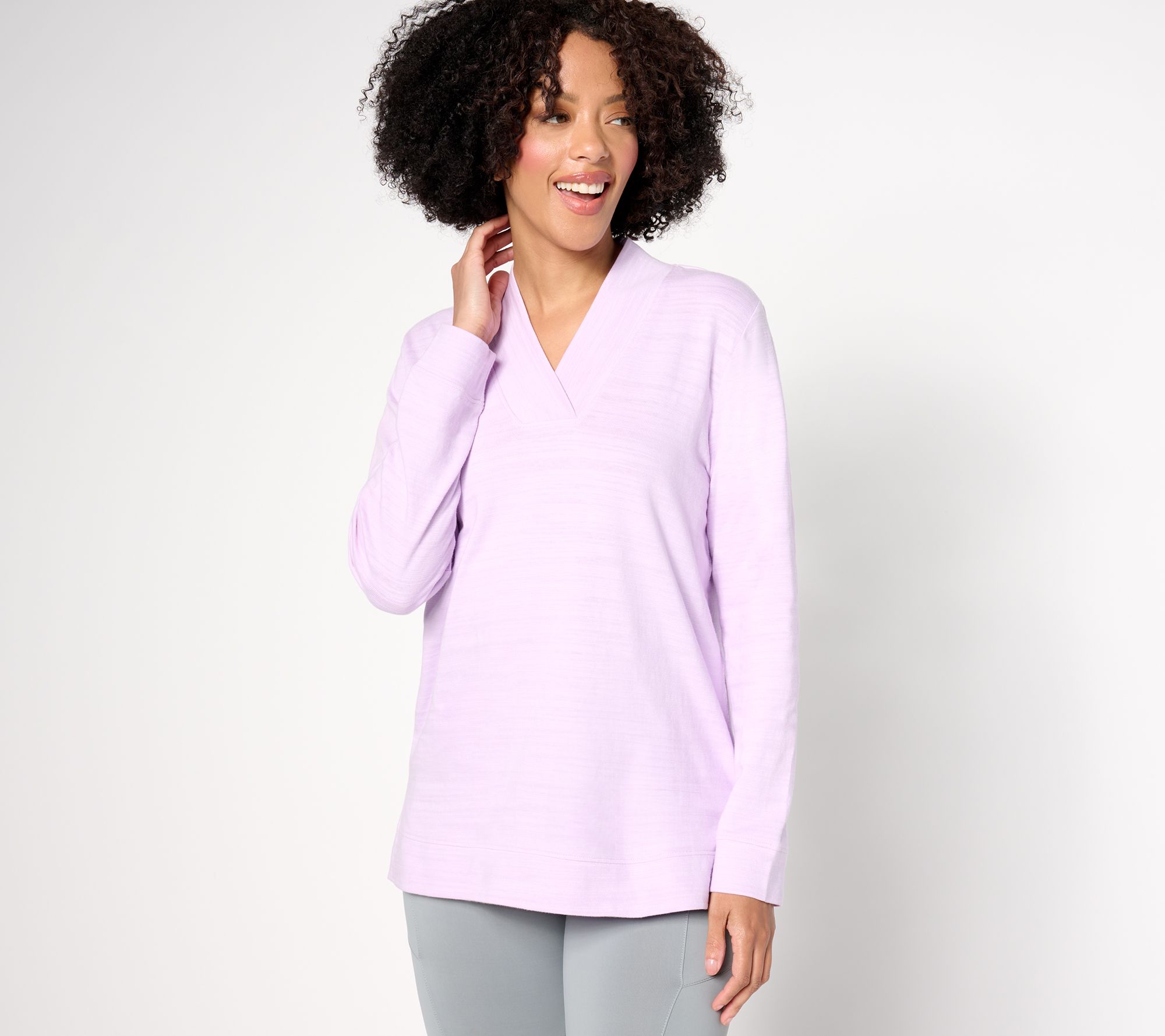 Denim & Co. Active Textured Cotton Printed or Solid Pullover