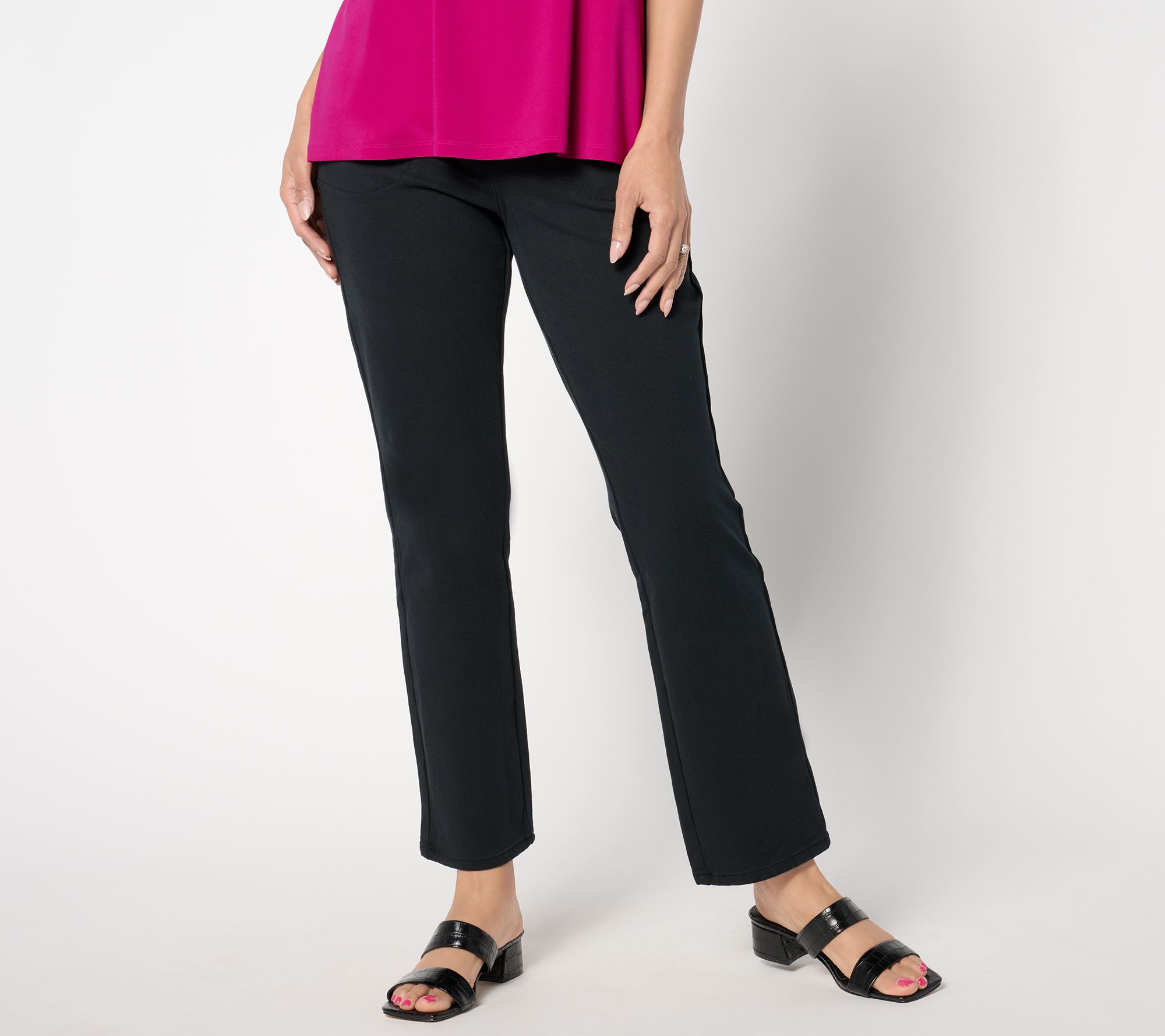 "As Is" Quacker Factory DreamJeannes Reg Pull On Straight Jeans