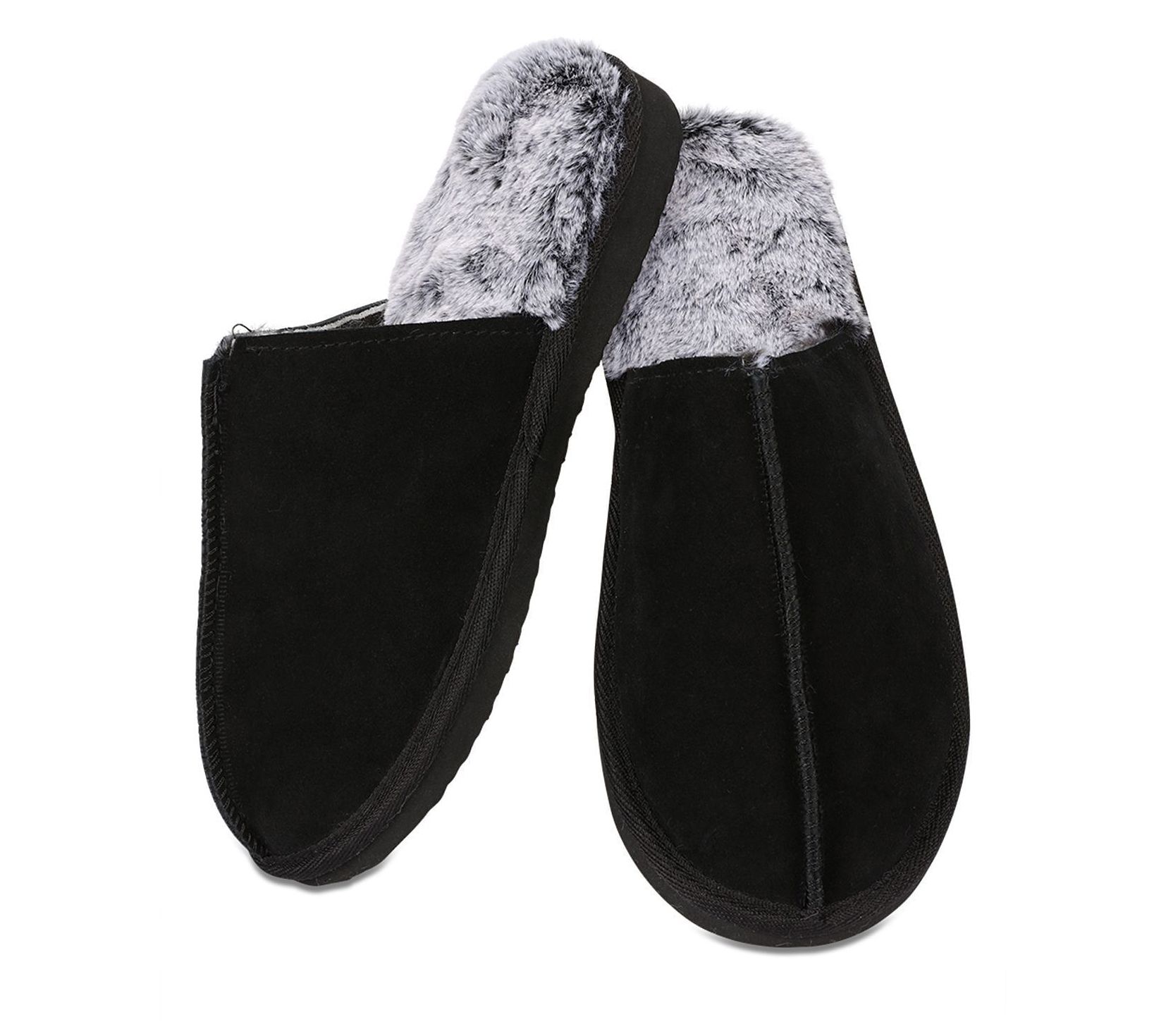 Memoi Men's Memory Foam Suede Plush Non-Slip Slippers