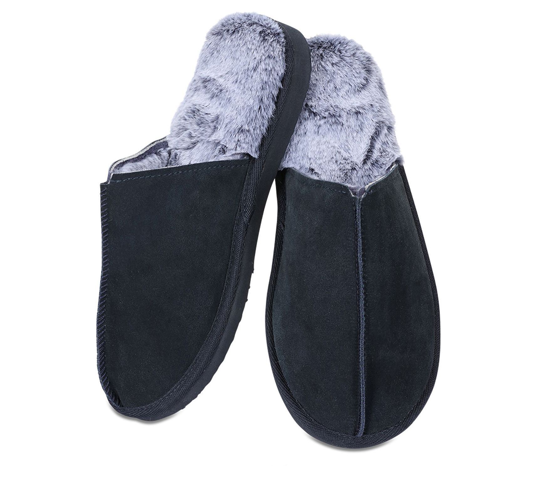 Memoi Men's Memory Foam Suede Plush Non-Slip Slippers