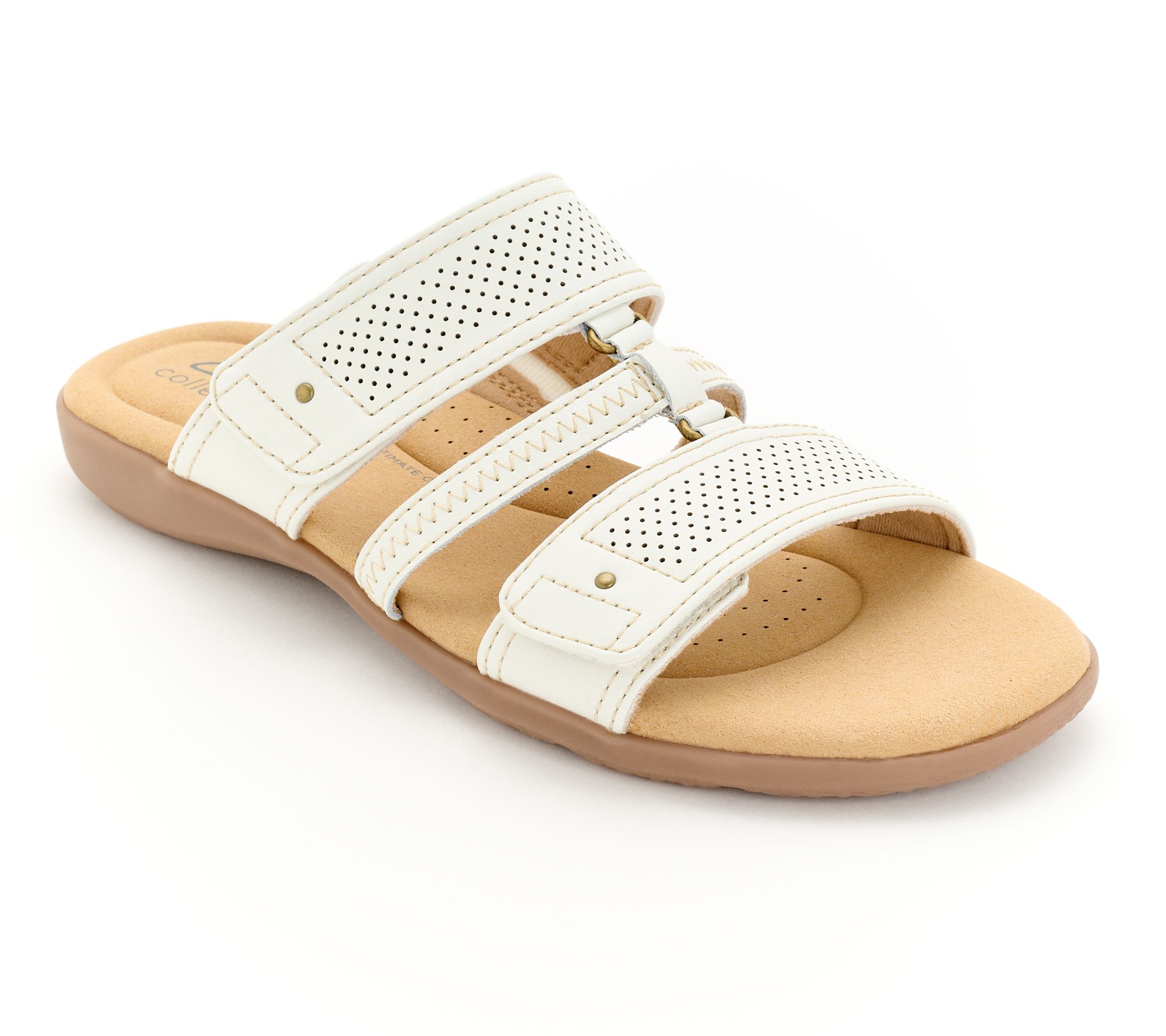 Clarks Collection Leather Slide Sandals -Elizabelle Ave