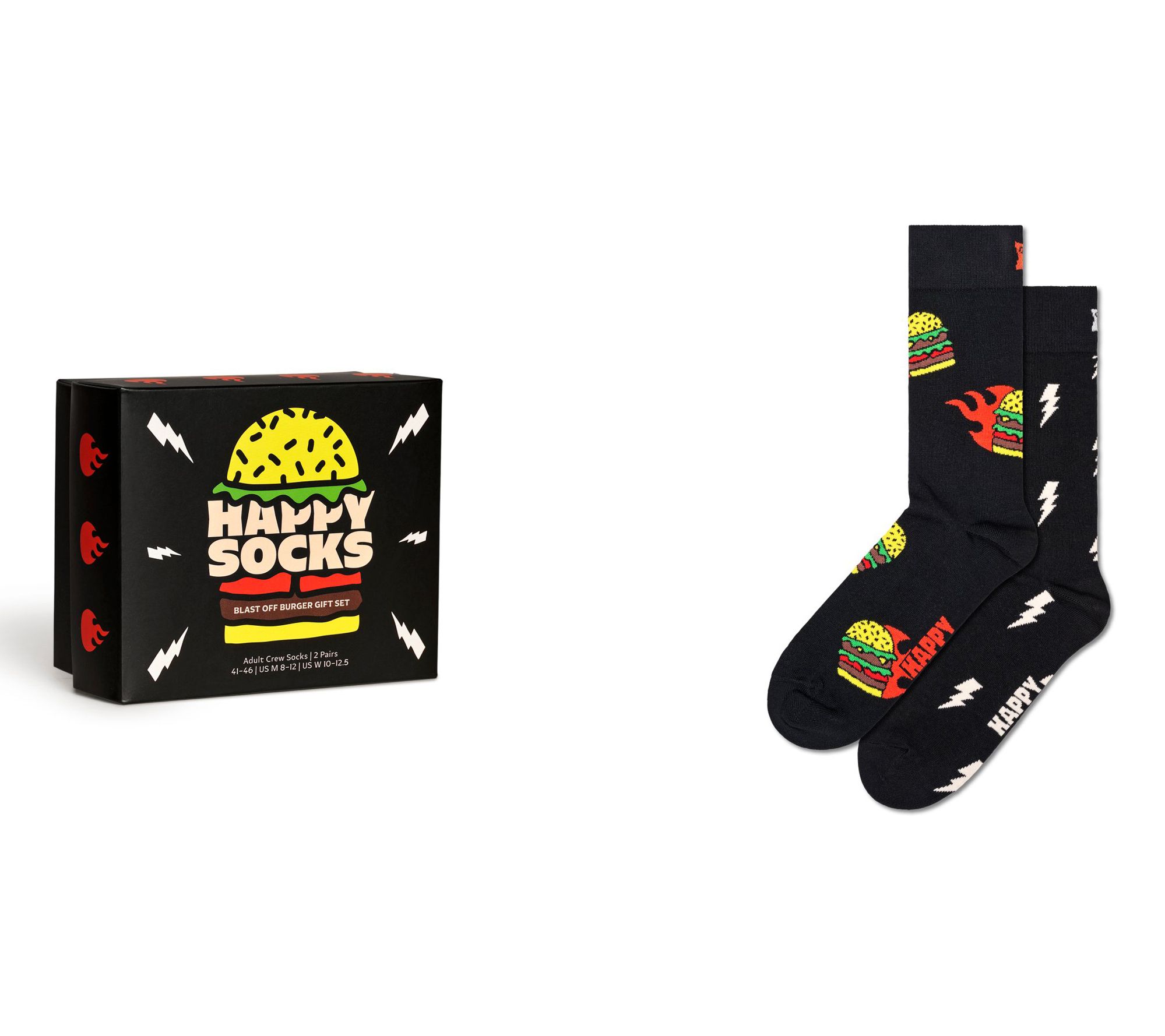 Happy Socks Unisex Set of 2 Gift Boxed Crew Soc ks - Novelty