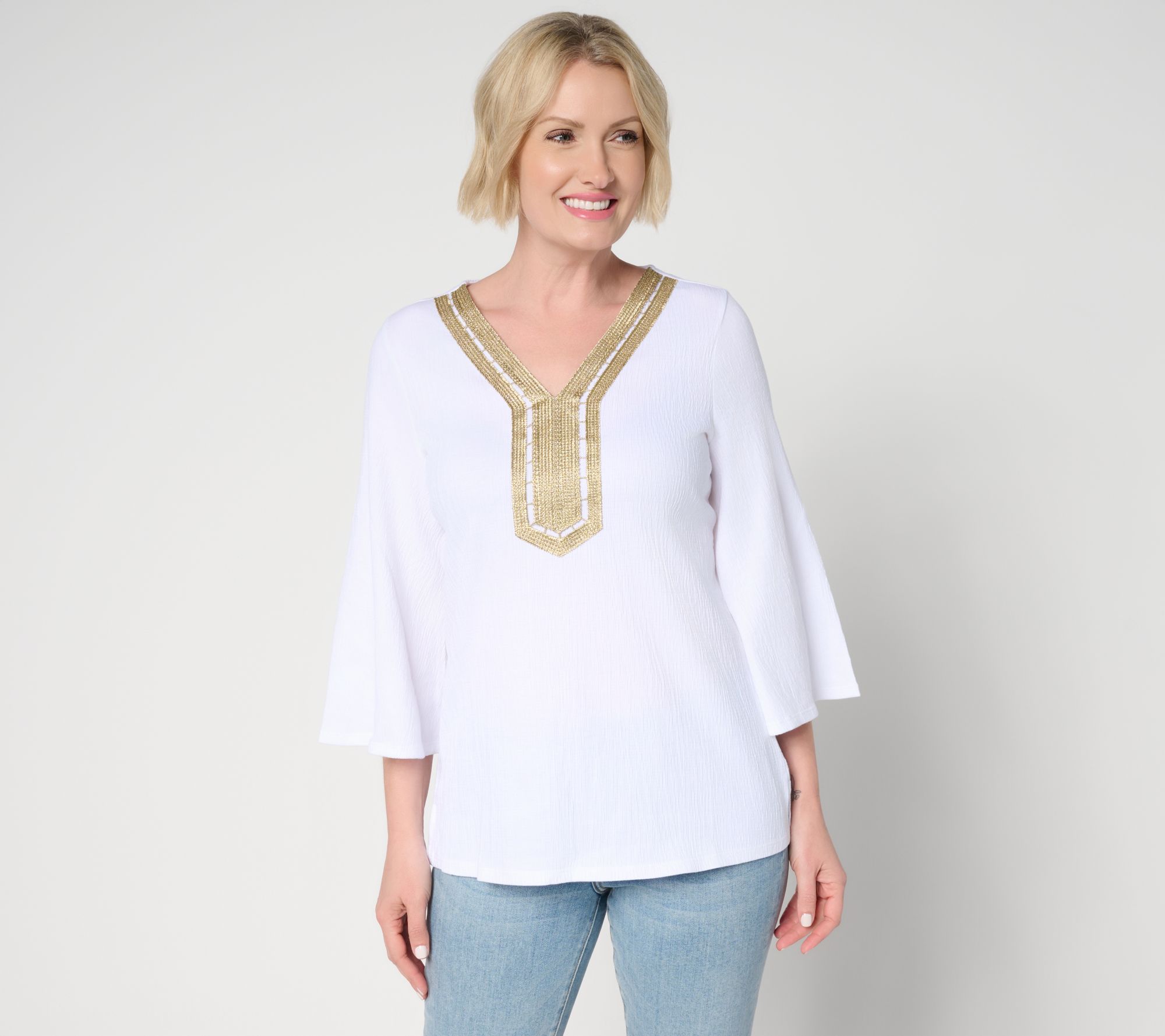 Belle by Kim Gravel Packabelle Gotta Getaway Glam Trim Top
