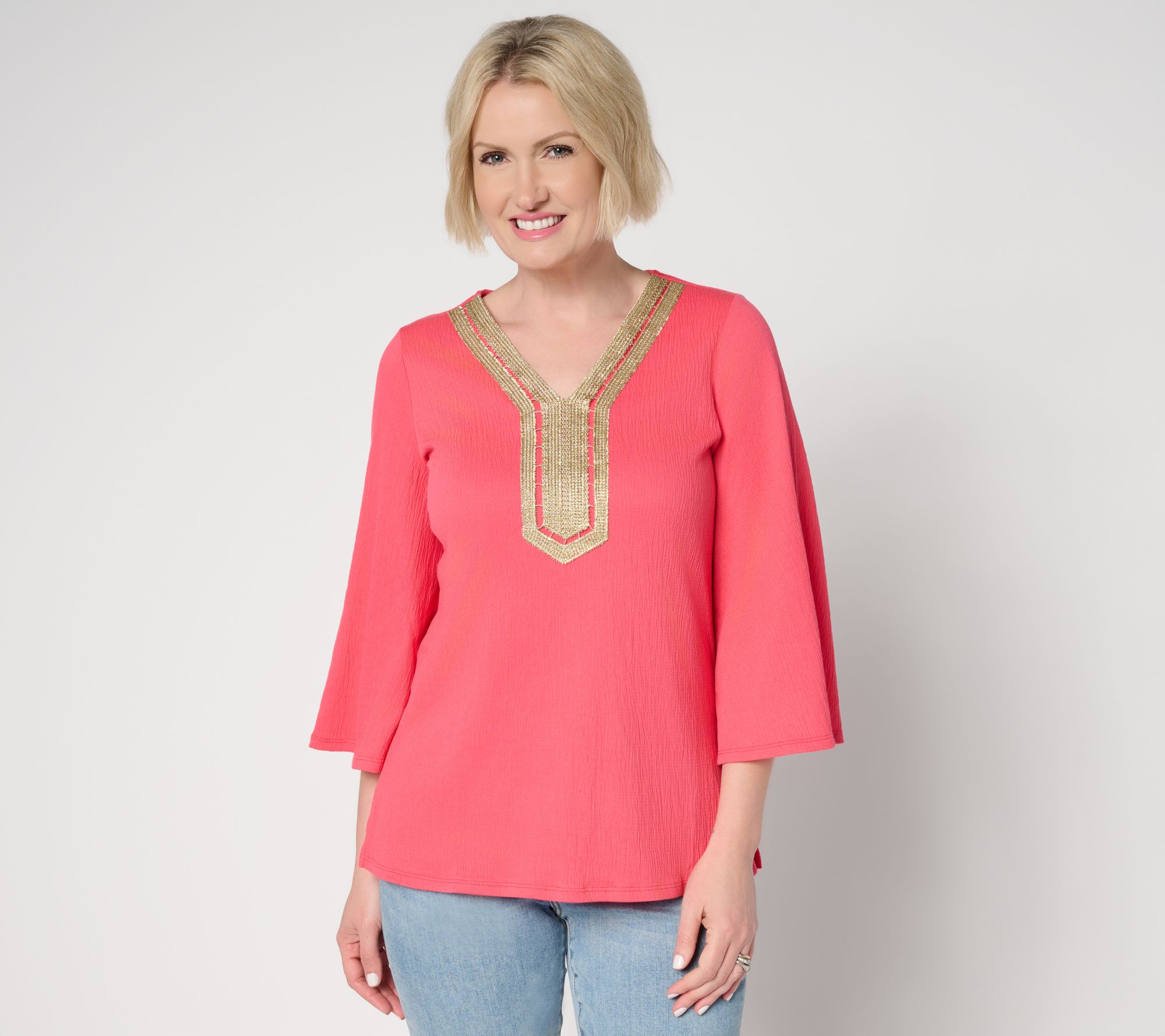 Belle by Kim Gravel Packabelle Gotta Getaway Glam Trim Top
