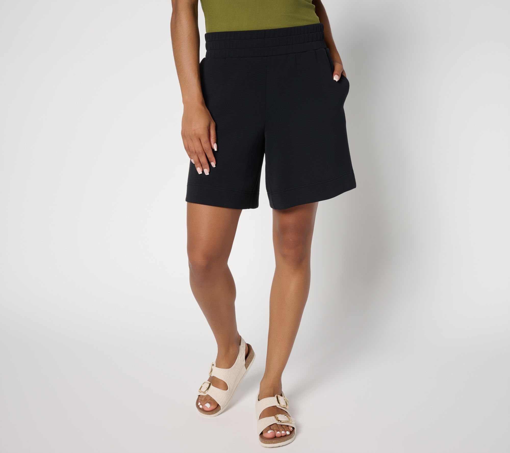 Belle by Kim Gravel ScubaLuxe Wide Hem 7" Short