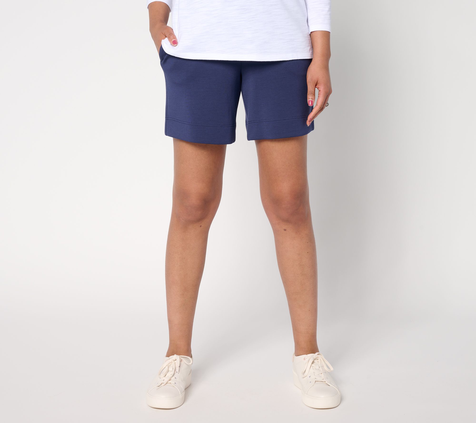 Belle by Kim Gravel ScubaLuxe Wide Hem 7" Short