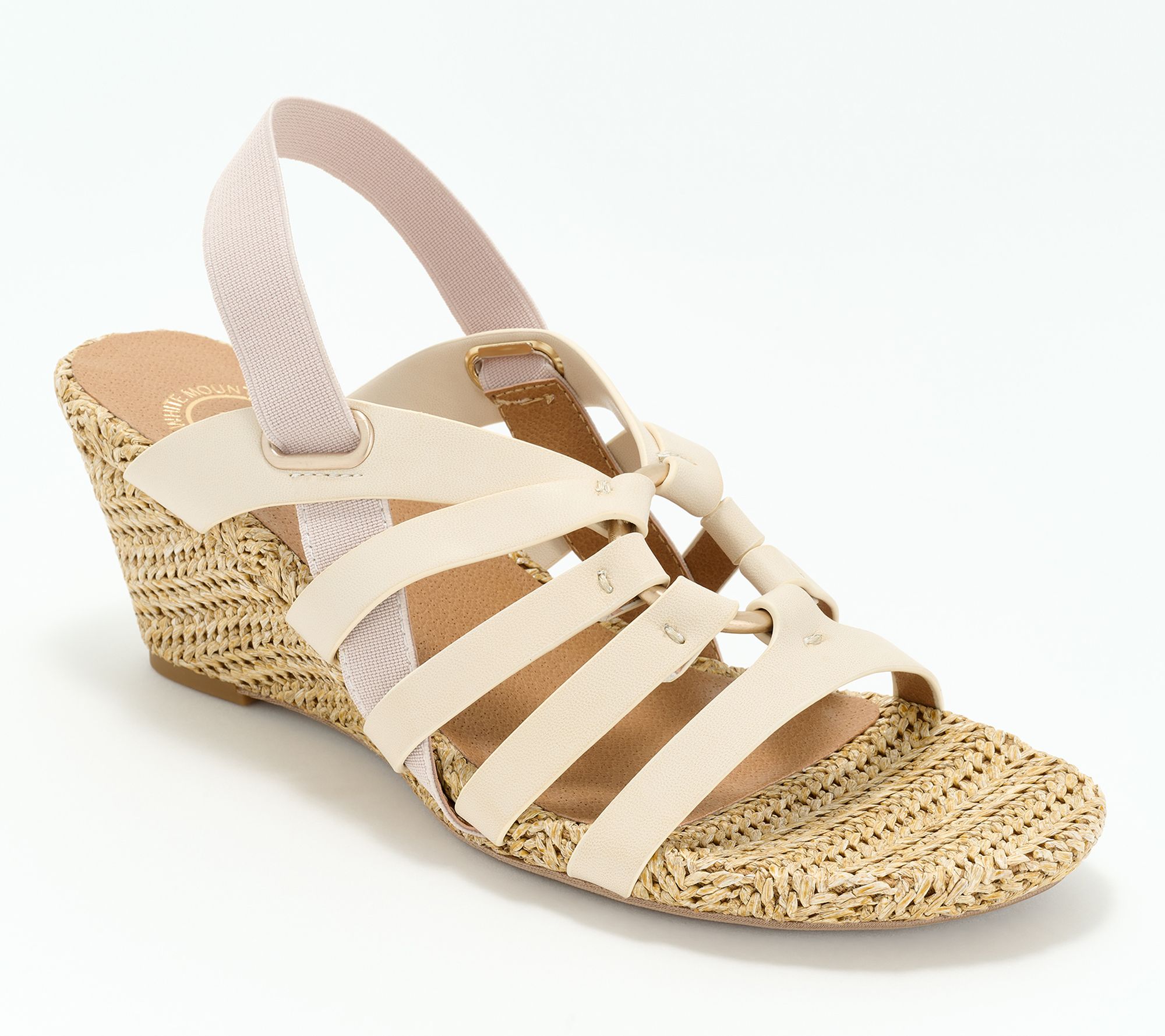 White Mountain Strappy Slingback Wedges - Ataps