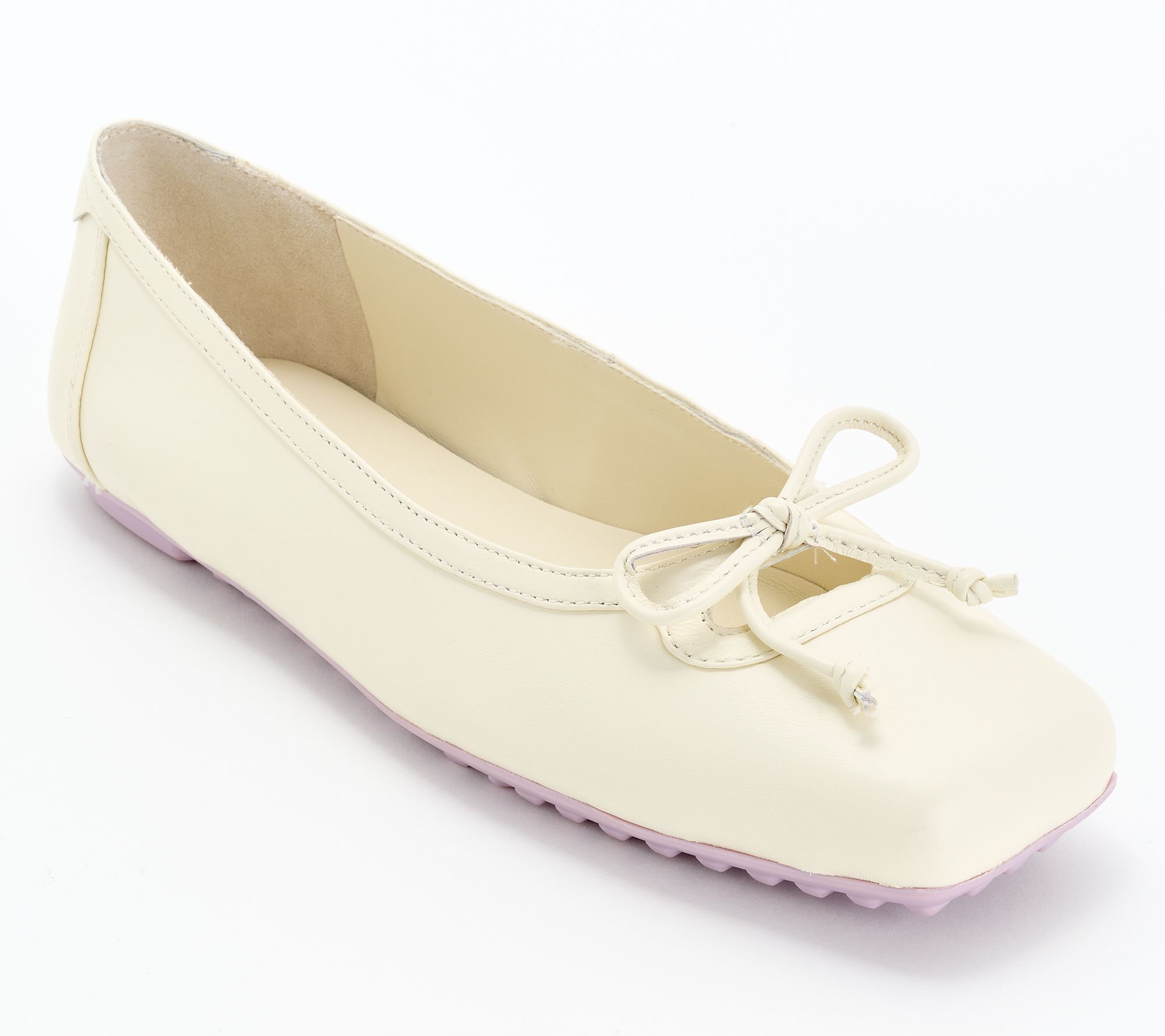 Franco Sarto Leather or Twill Keyhole Ballet Flats - Imara