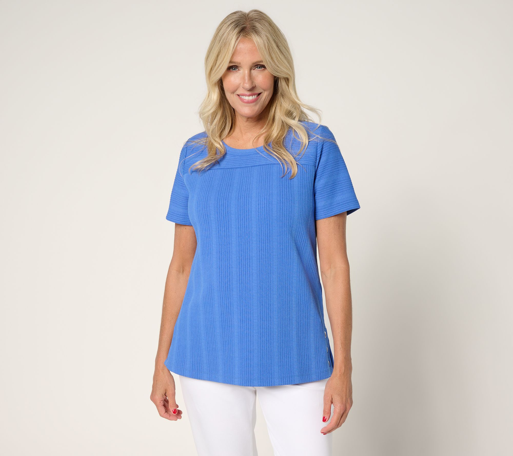 Sport Savvy Jacquard Knit Short Sleeve Top