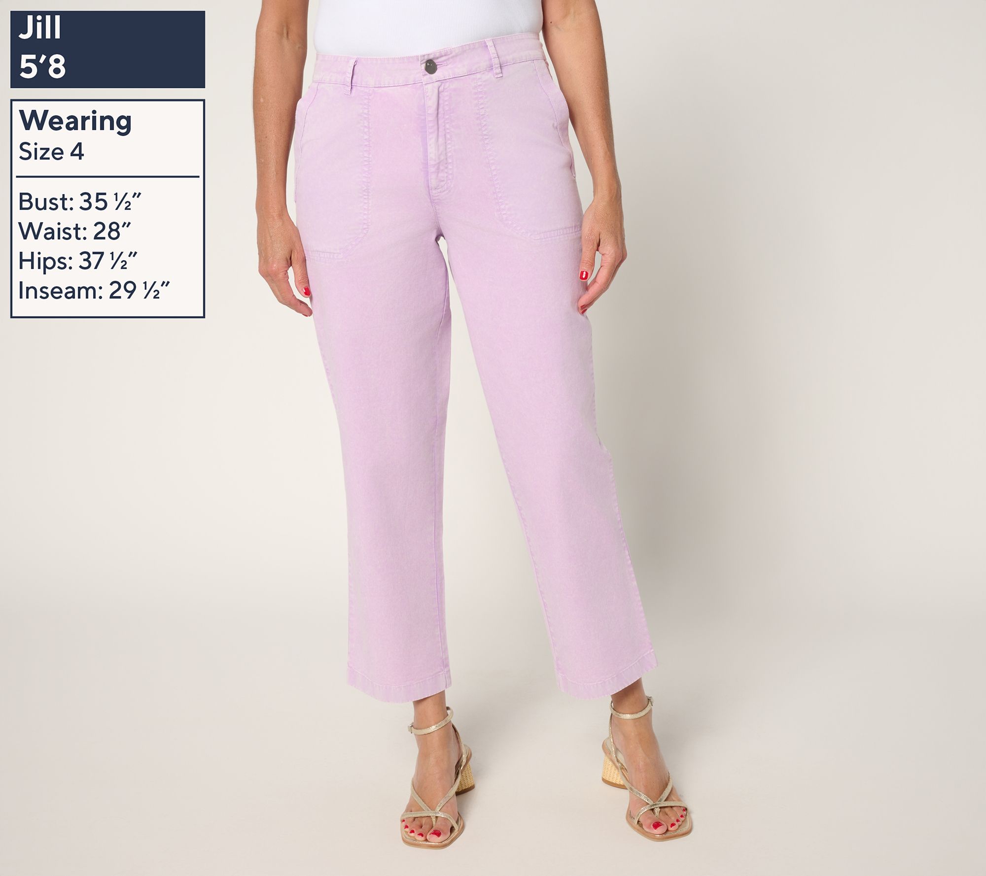 LOGO by Lori Goldstein Stone Wash Ankle Pants - QVC.com