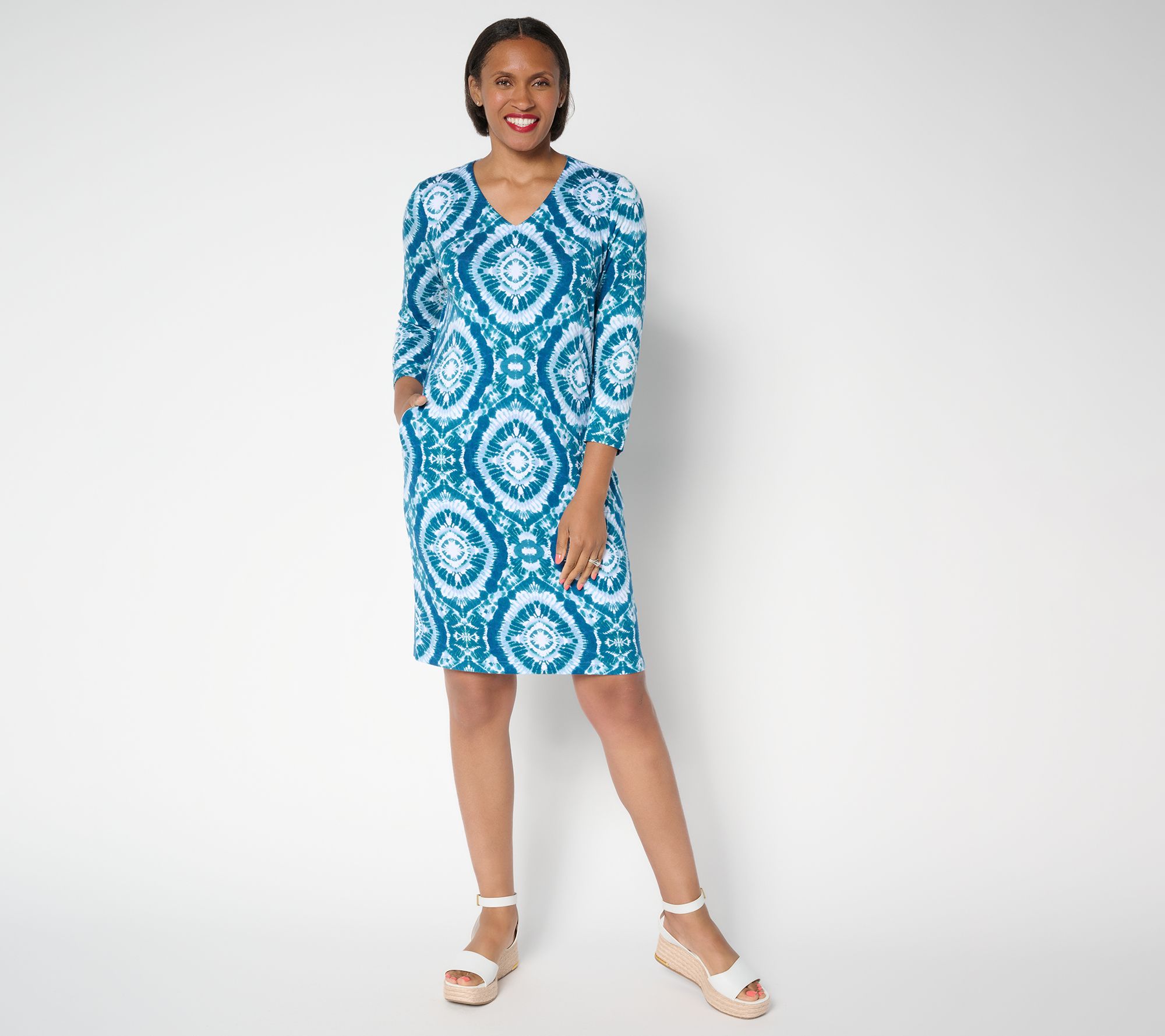 Belle Boho by Kim Gravel Regular Rayon Spandex Geo Sheath Dress