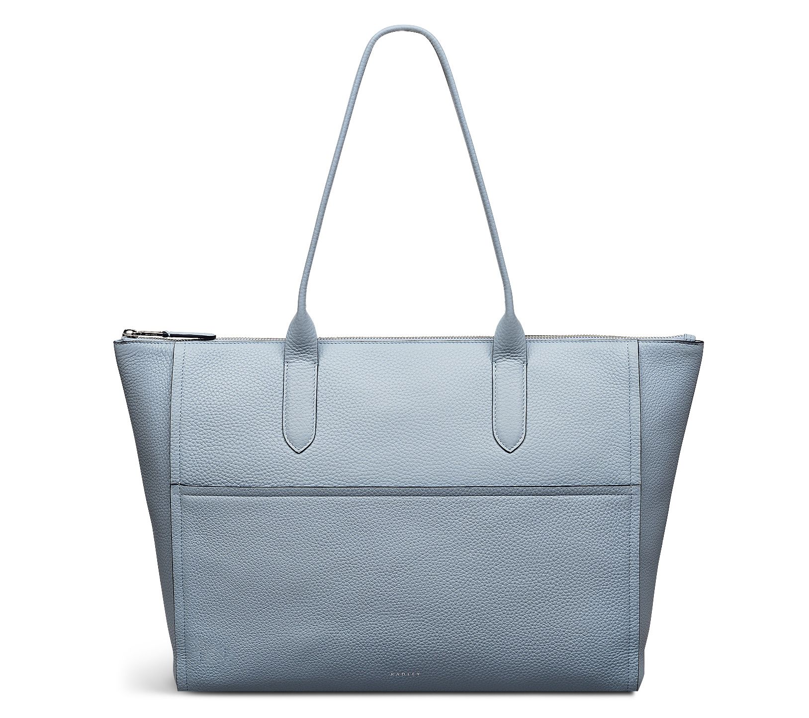 RADLEY Oak Street Medium Zip Smoke Blue Leather Tote