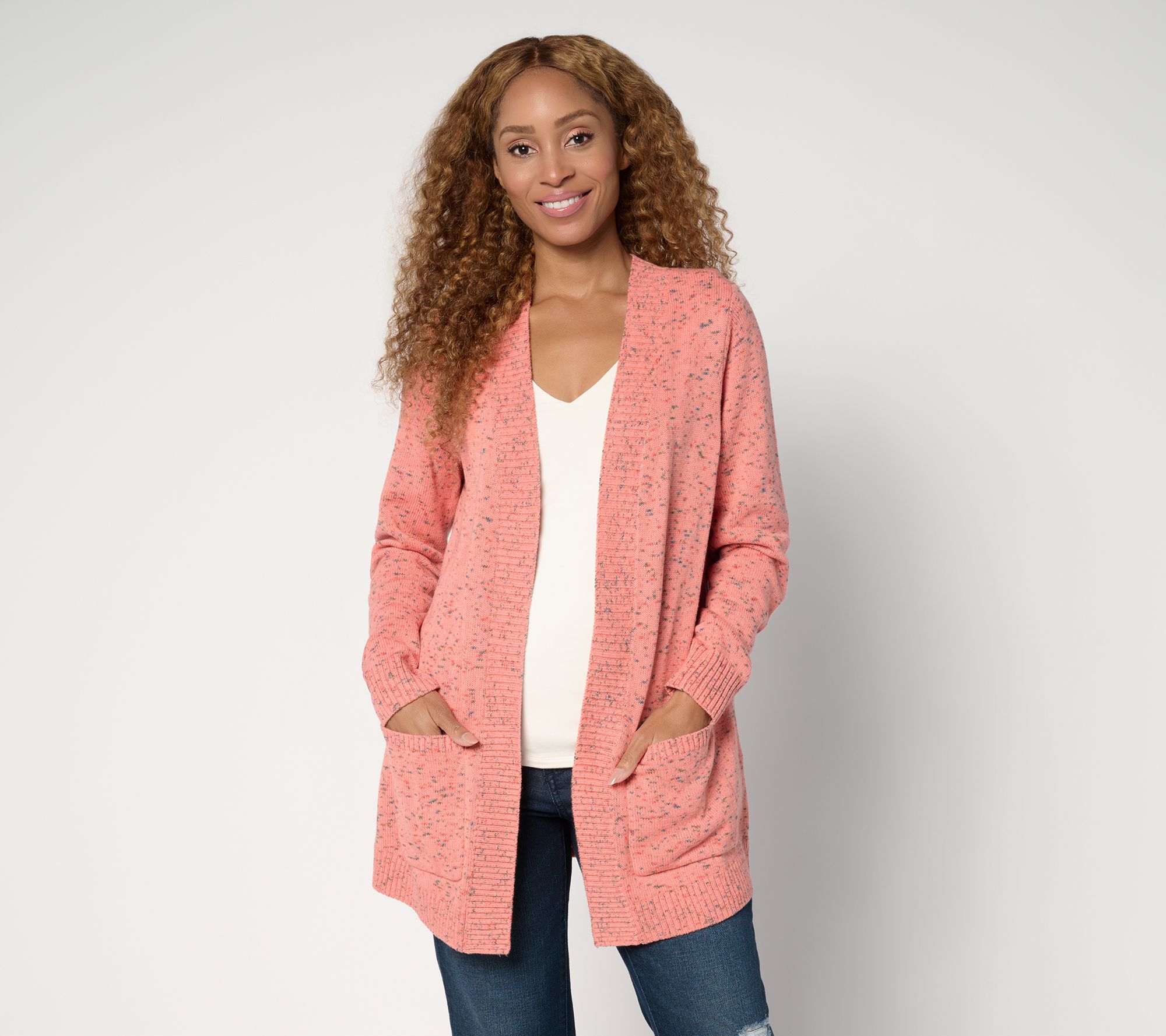 Belle by Kim Gravel Confetti Open Front Cardigan