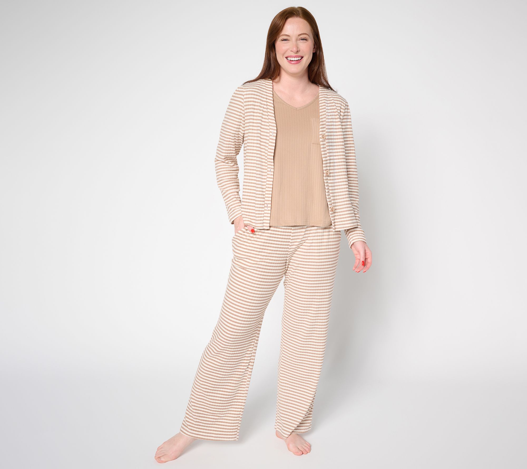 MUK LUKS Tall Brushed Wide Rib Three Piece Lounge Set