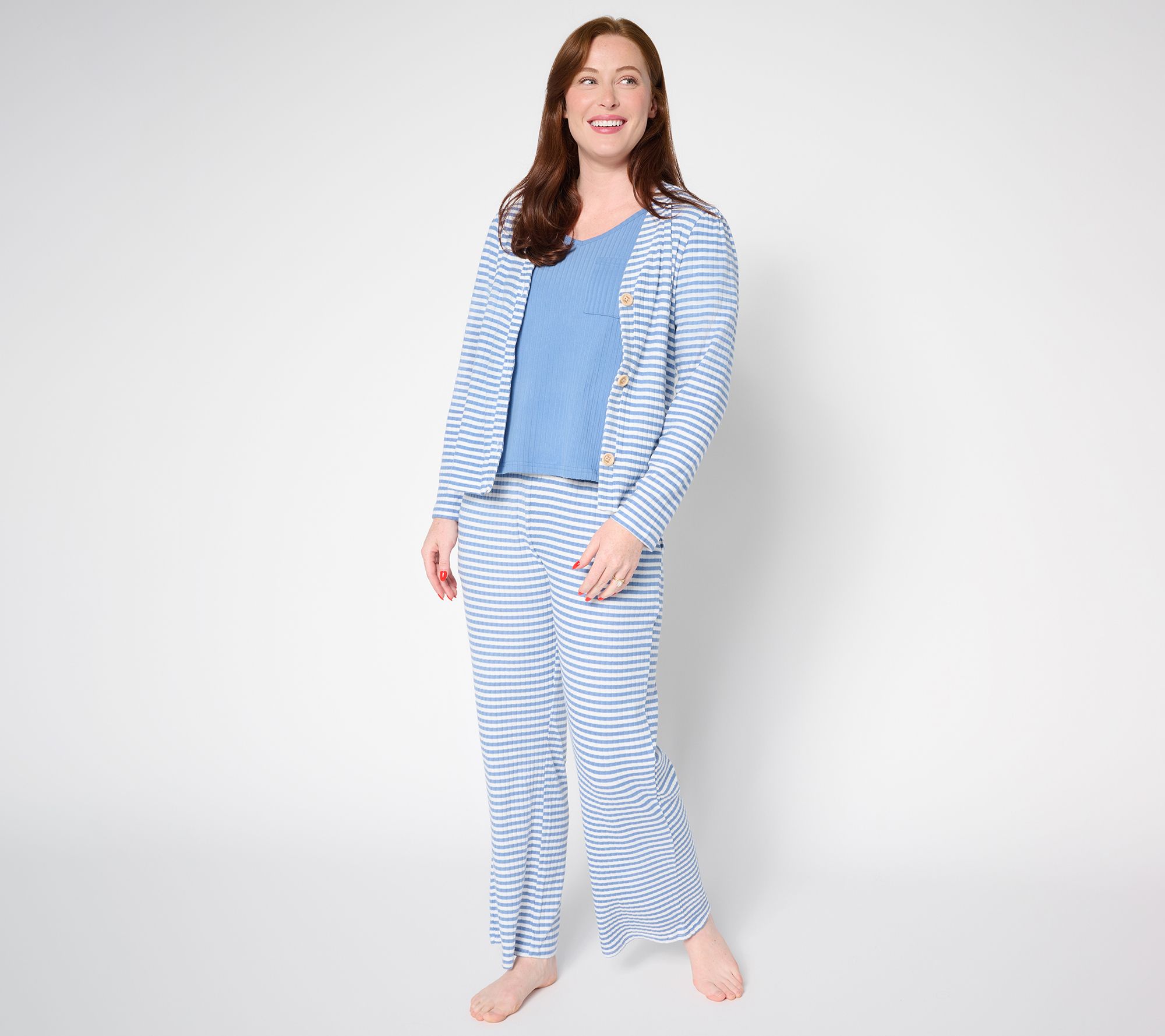 MUK LUKS Tall Brushed Wide Rib Three Piece Lounge Set