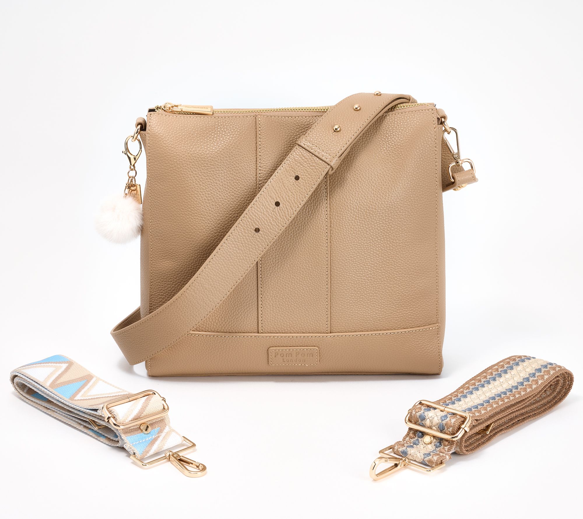 As Is Pom Pom London Leather Westminster Bag w/ Multi Straps