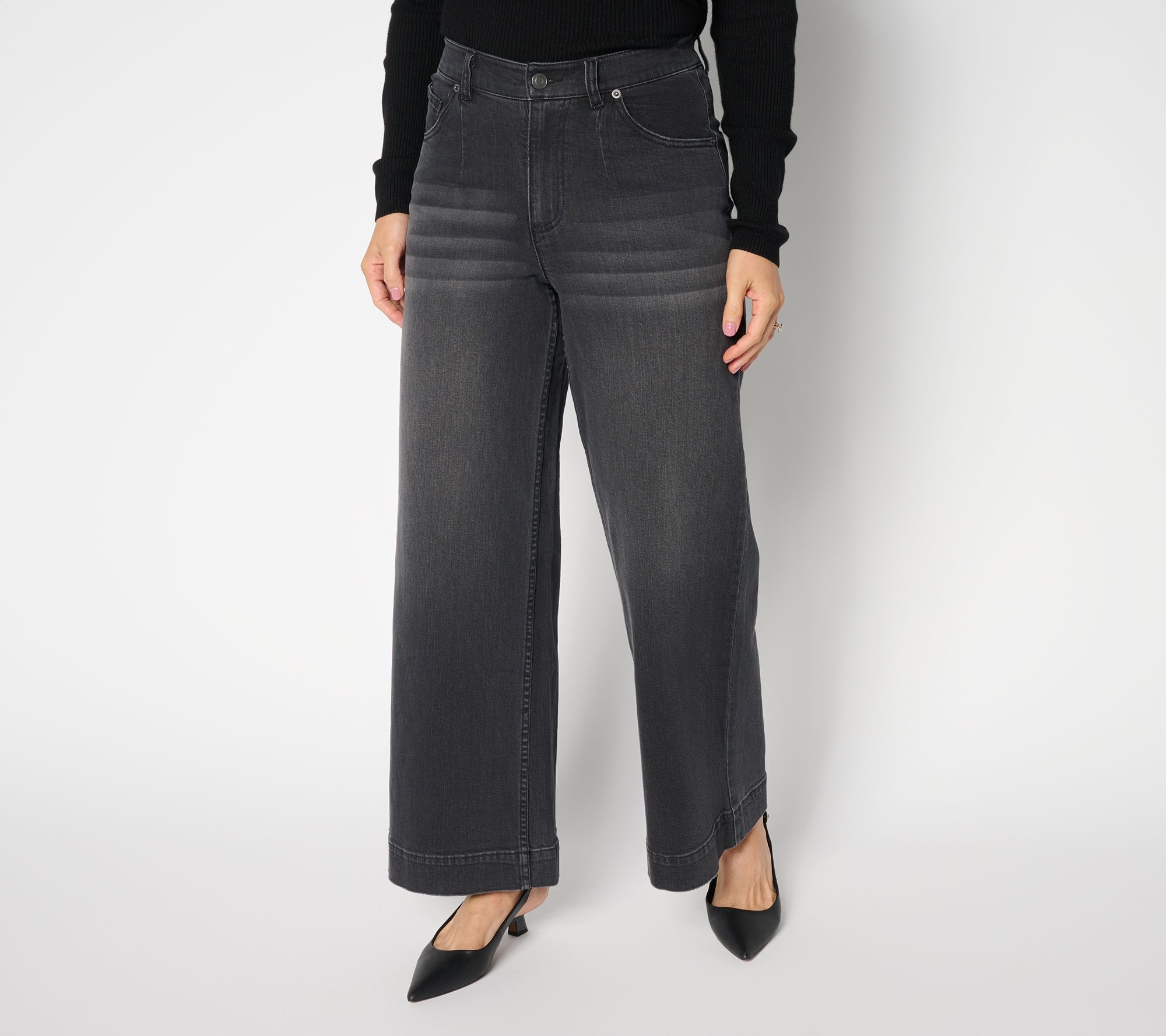  Studio Park x Amy Stran Regular Dart Wide Leg Ankle Jean- Black