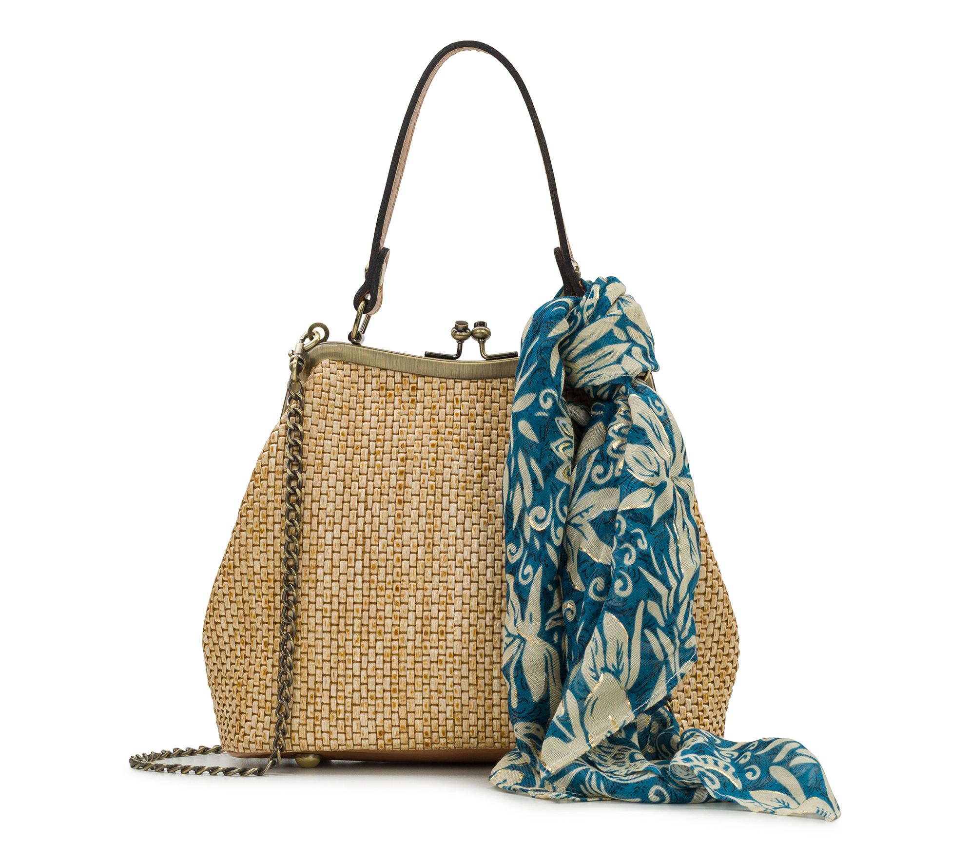 Patricia Nash Laureana Frame w/ Scarf, Leather,& Chain Straps