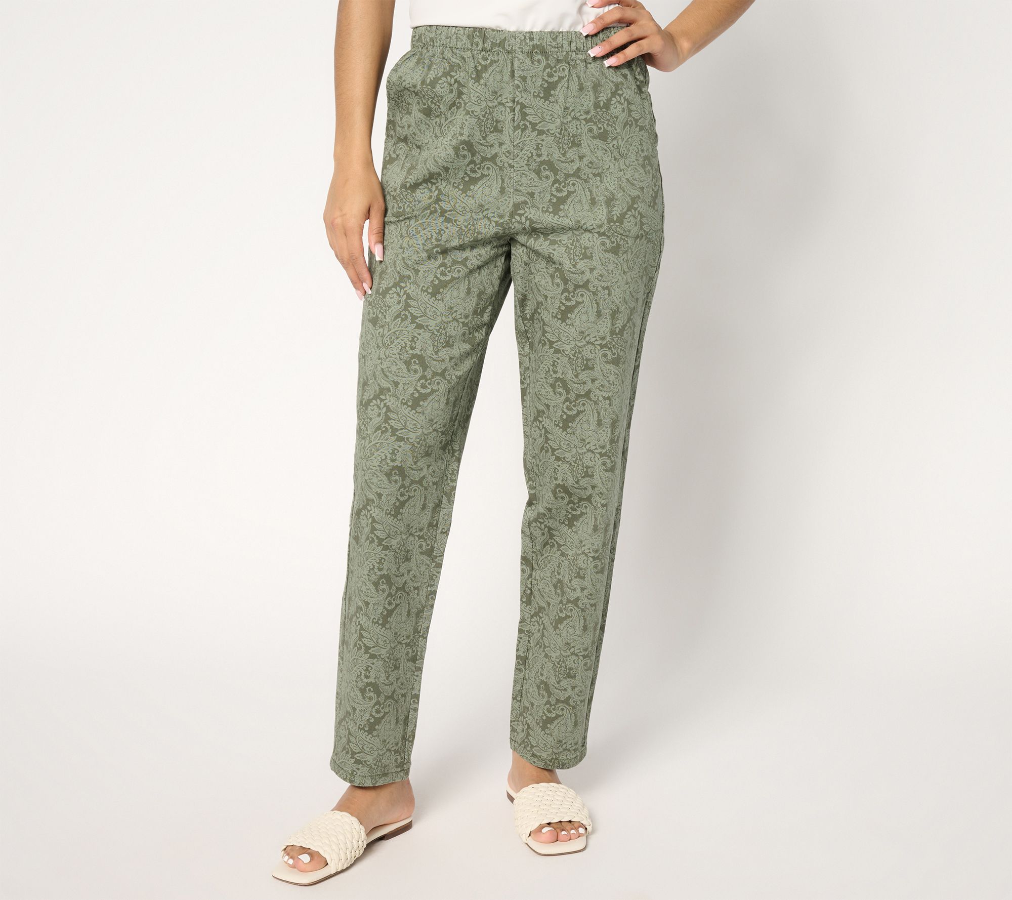 "As Is" Denim & Co. Original Waist Tall Printed Side Pocket Pant