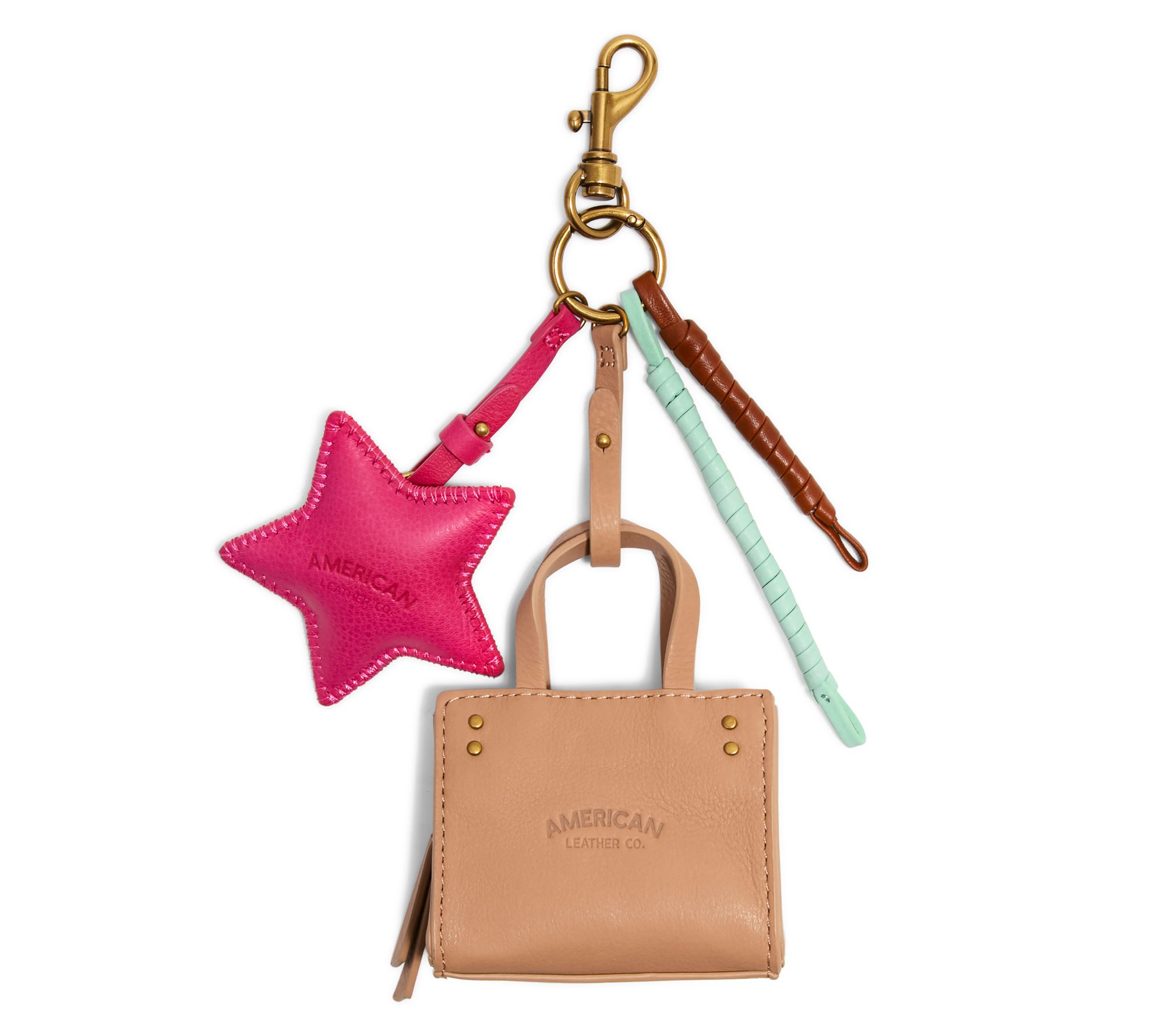 American Leather Co. Leather Bag Charms Set