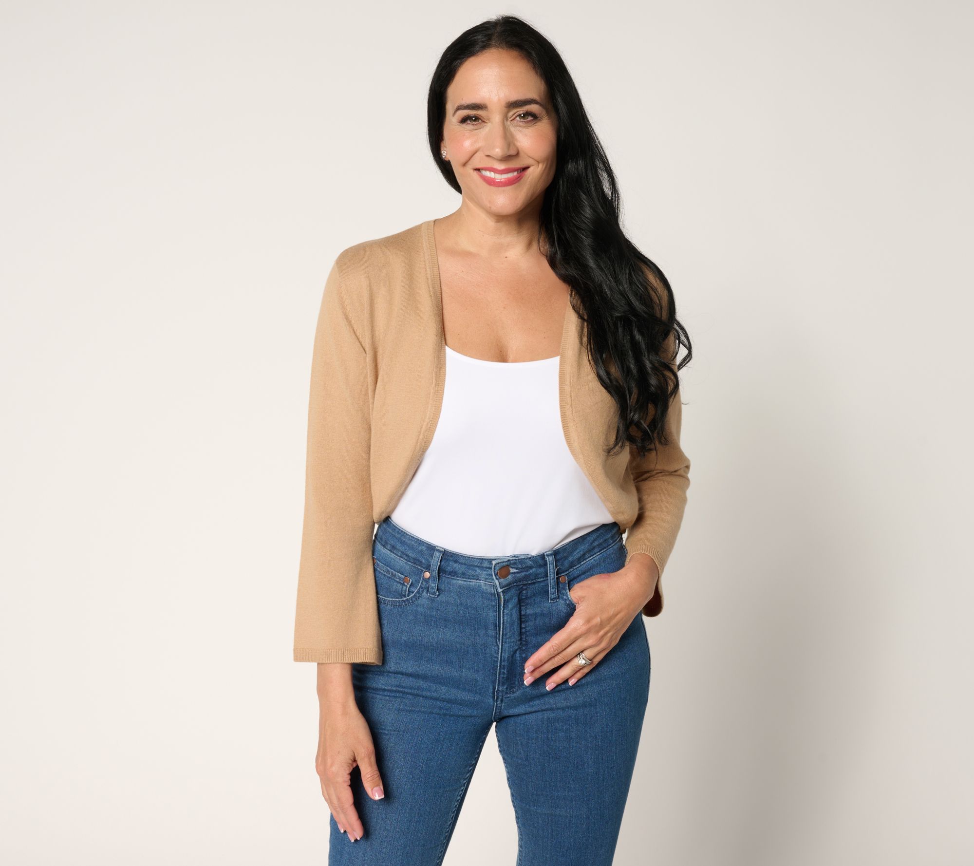 "As Is" Isaac Mizrahi Live! Essentials Sweater Bolero w/ Flare Sleeve