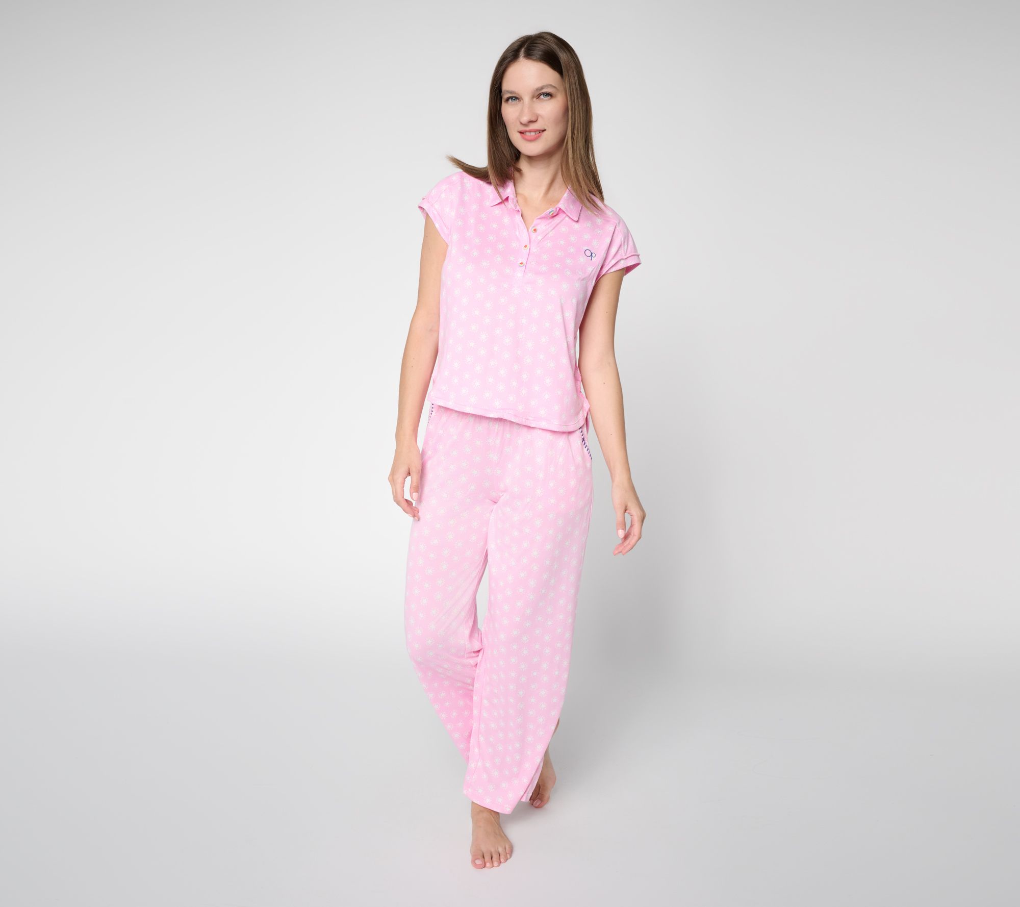Ocean Pacific Collared Henley Pajama Set Pajama Set