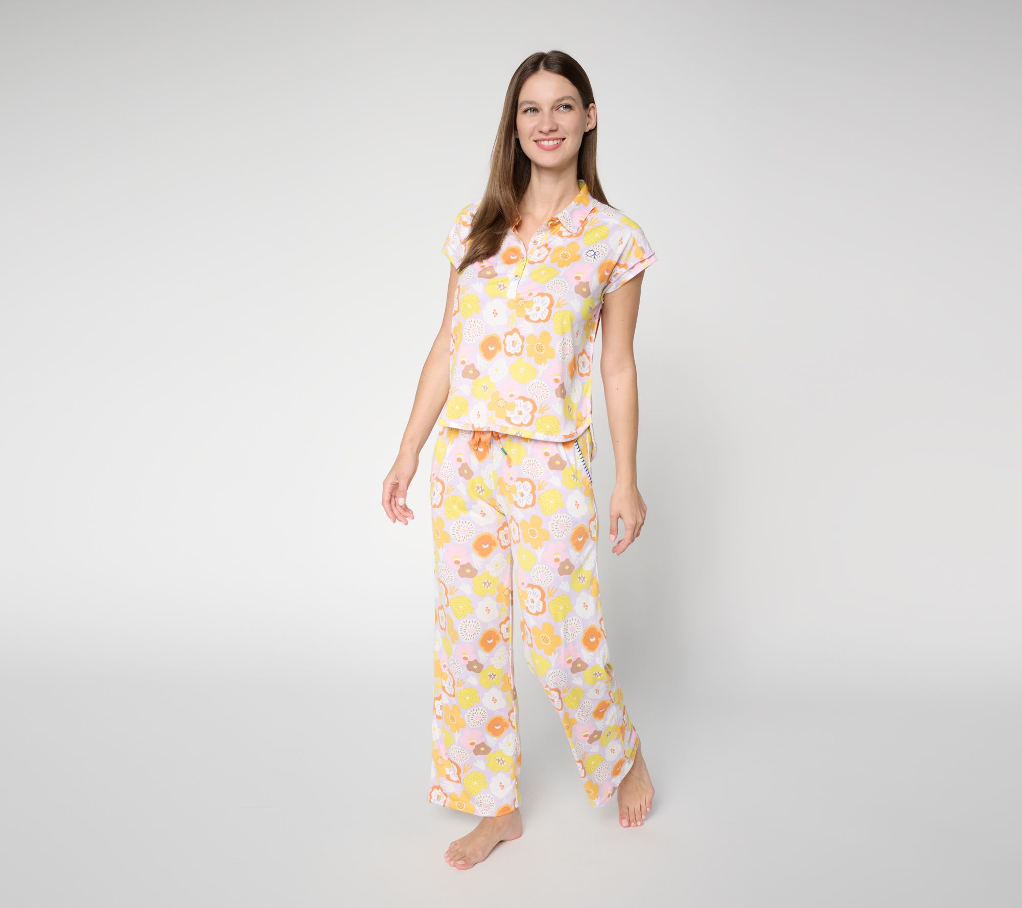 Ocean Pacific Notch Collar Henley Pajama Set