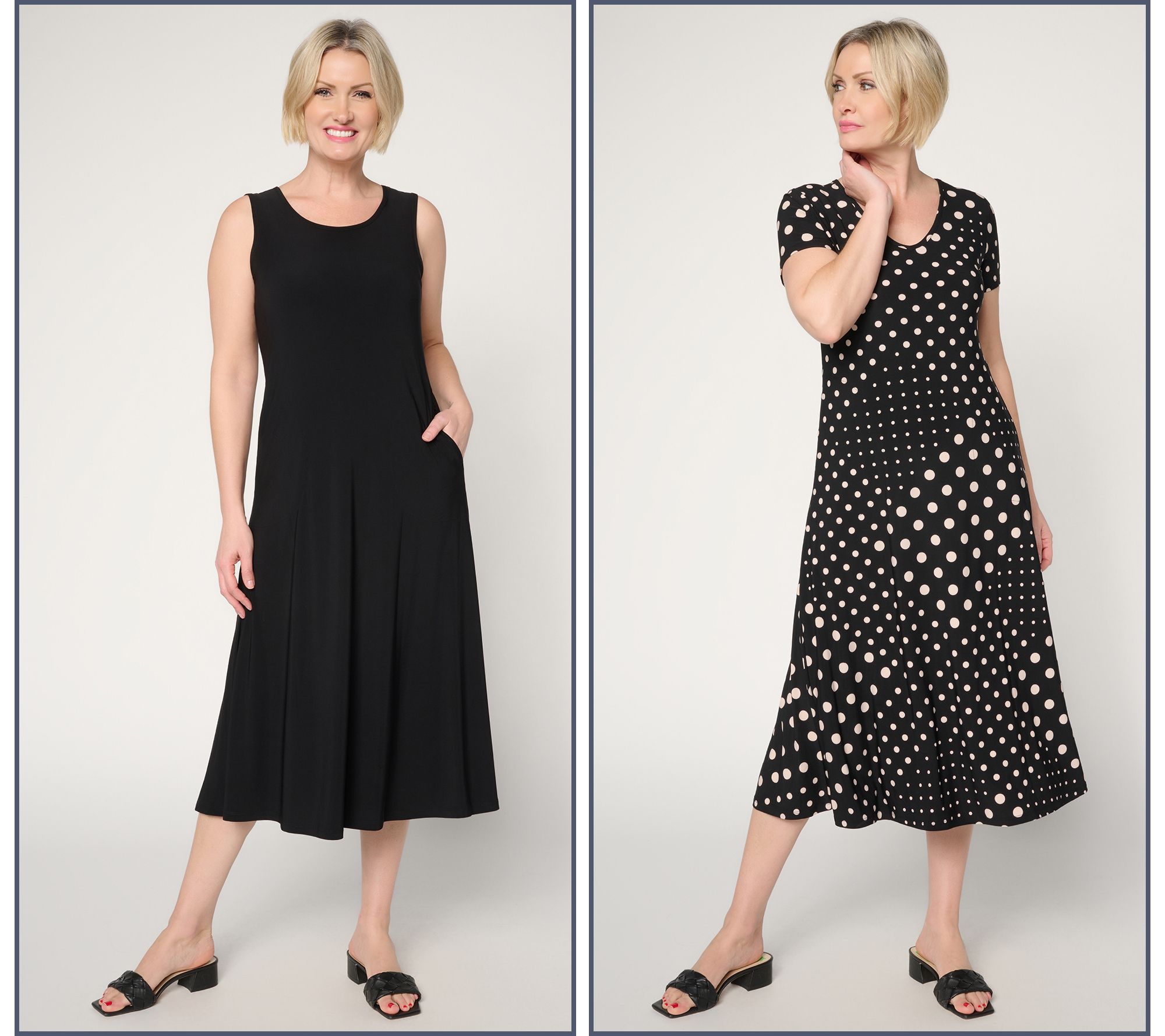  Attitudes by Renee Tall Pack of 2 Como Jersey Midi Dresses