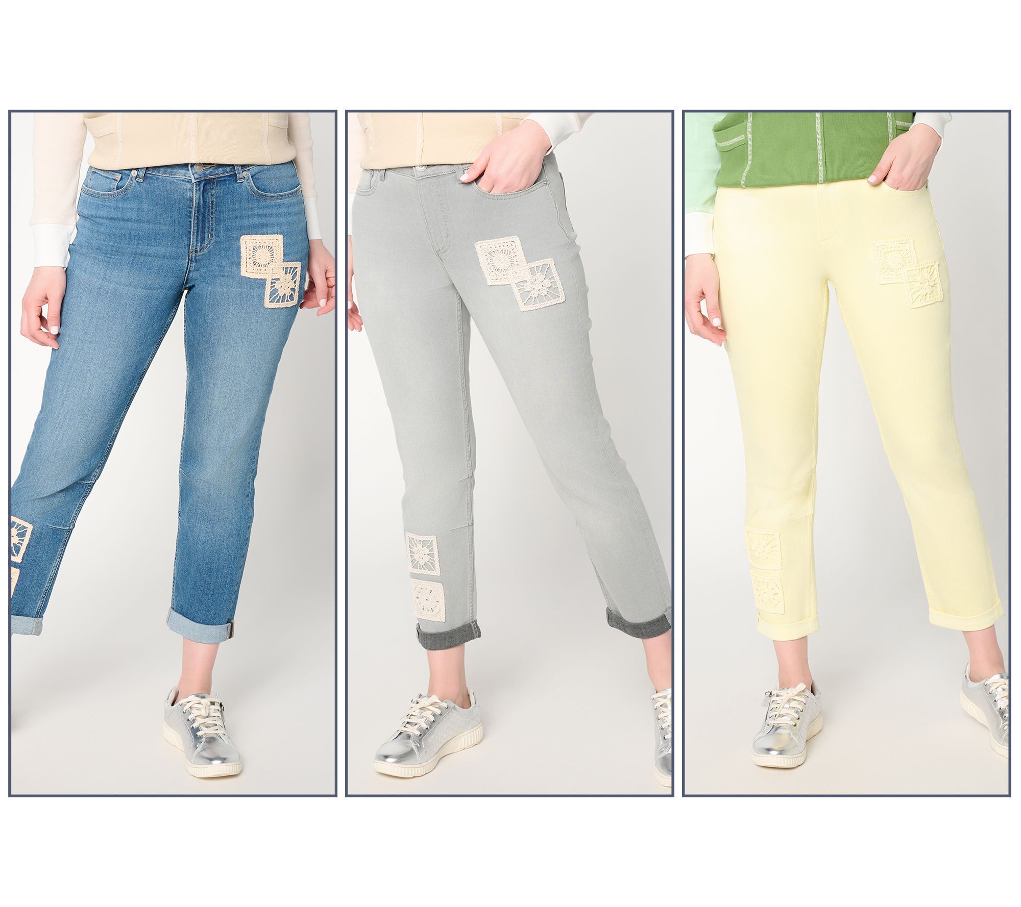 LOGO by Lori Goldstein Tapered Leg Ankle Jeans