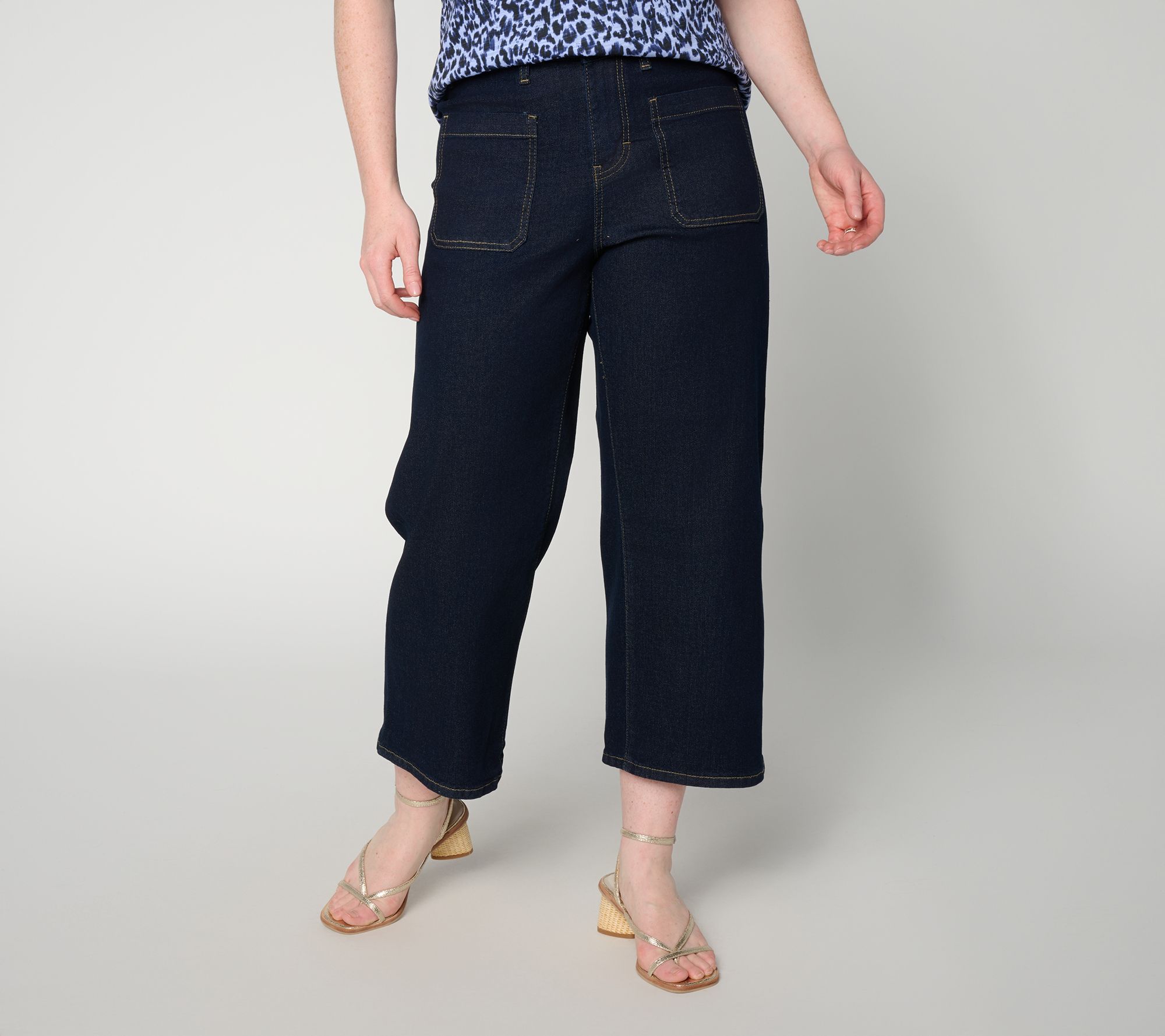 RM Studio x Rebecca Minkoff Petite Luxe Stretch Wide Crop Jeans